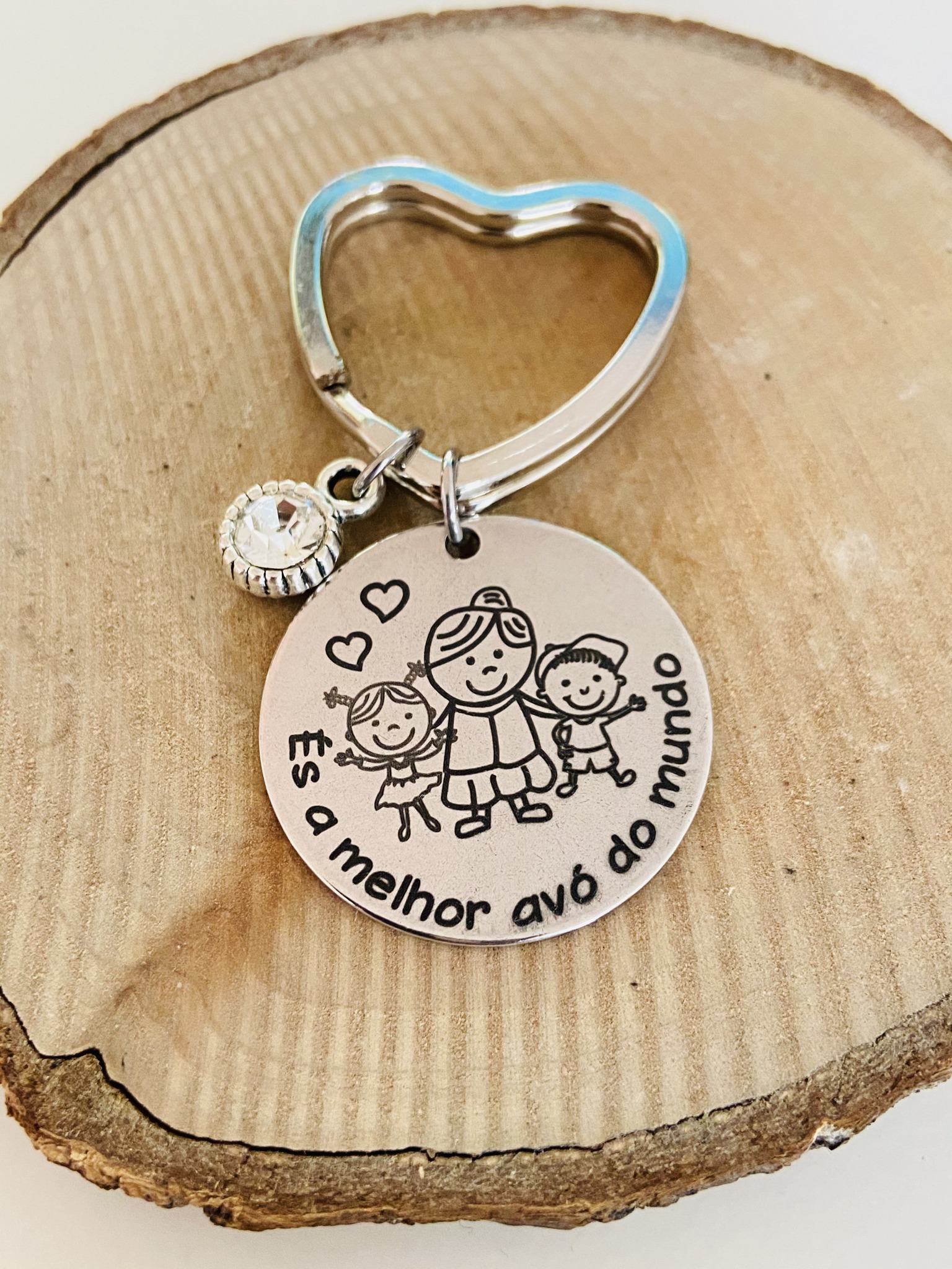 Porta-chaves Coração + medalha personalizada