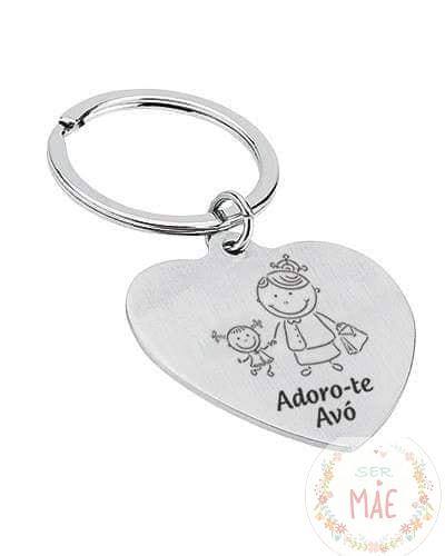 Porta-chaves Coração "Adoro-te Avó"