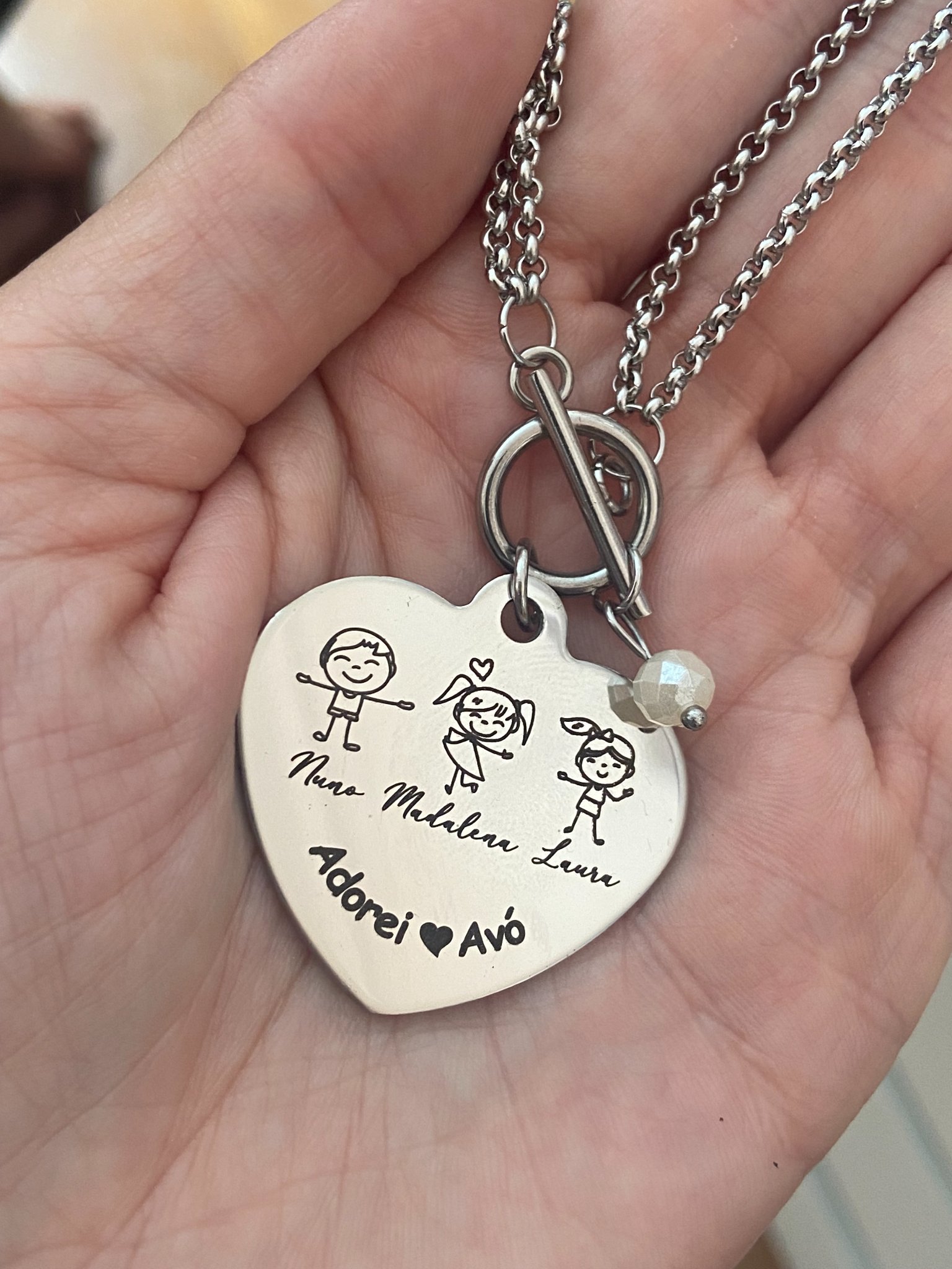 Colar Duplo com Coração Personalizado