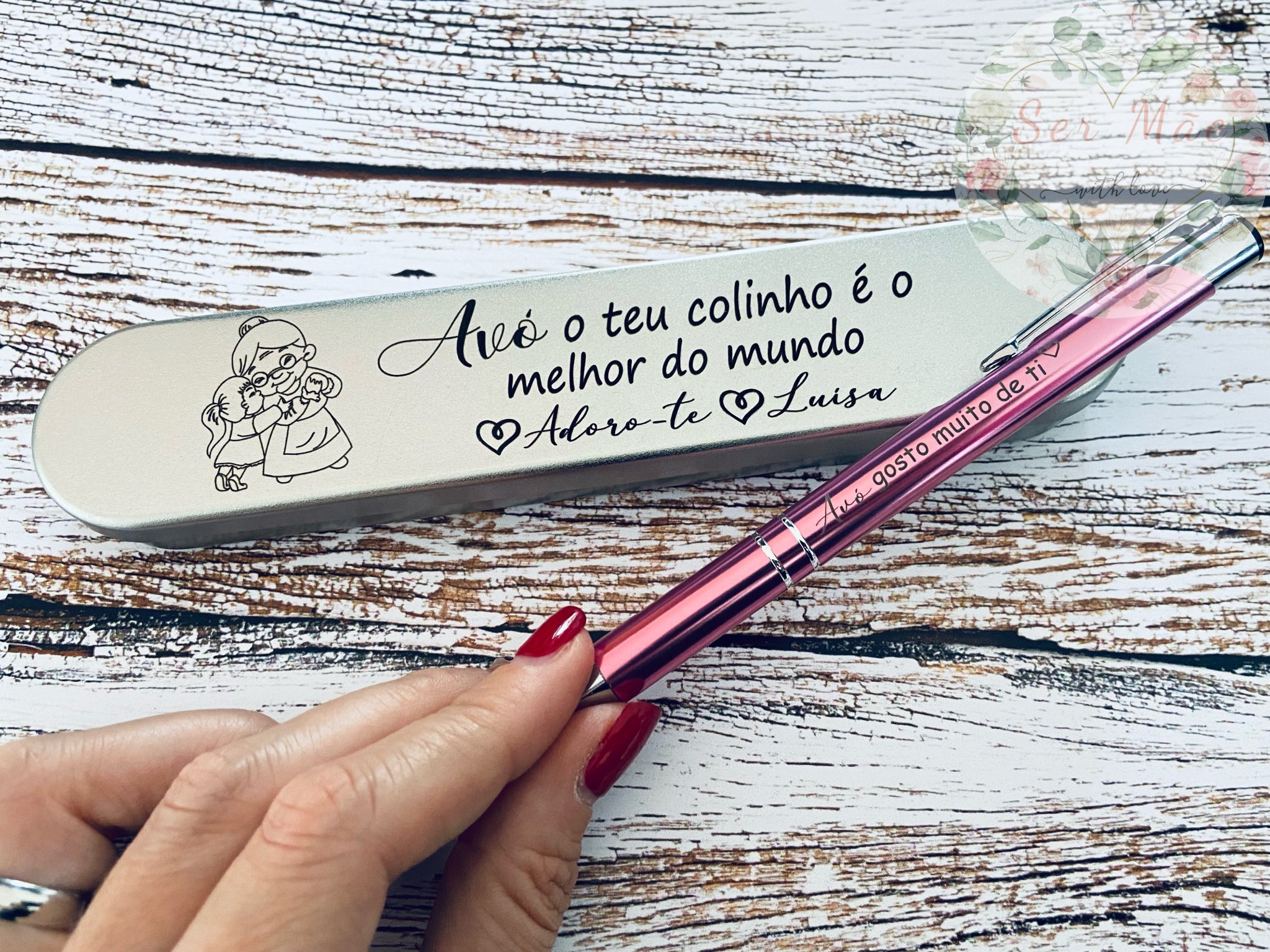 Estojo em Metal + caneta personalizados