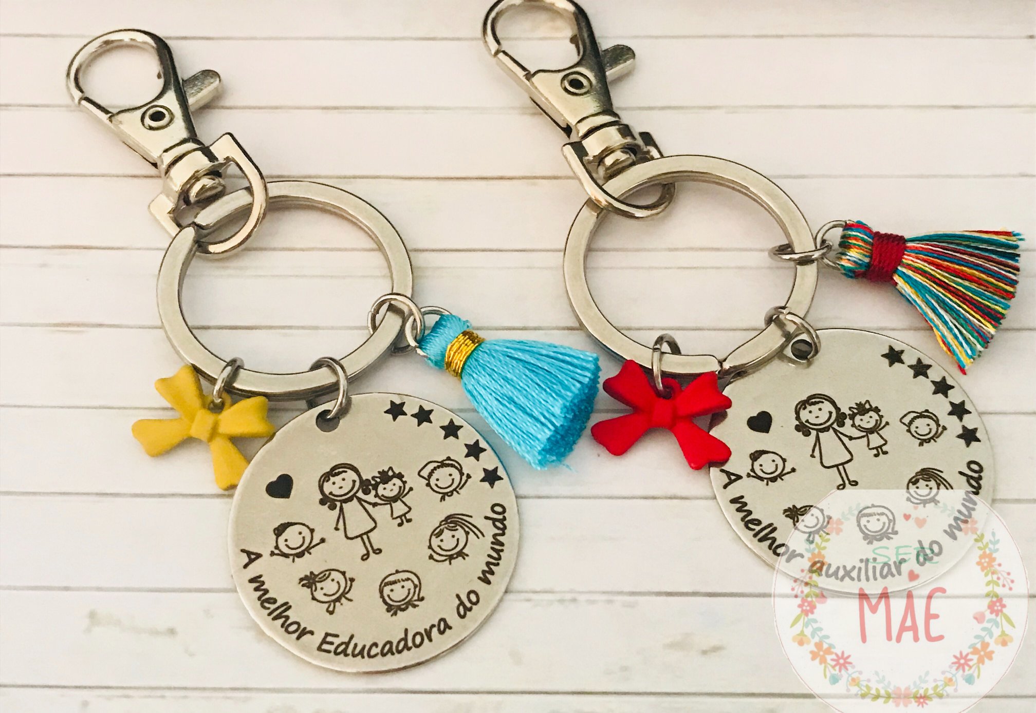 Porta-chaves "A melhor Educadora/Auxiliar do Mundo"