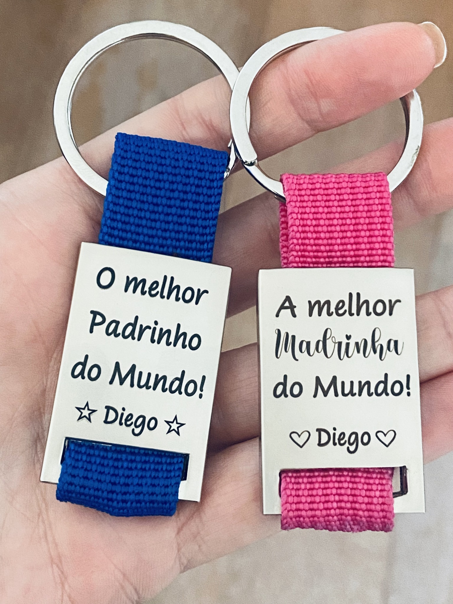 Conjunto Porta-chaves Madrinha/Padrinho