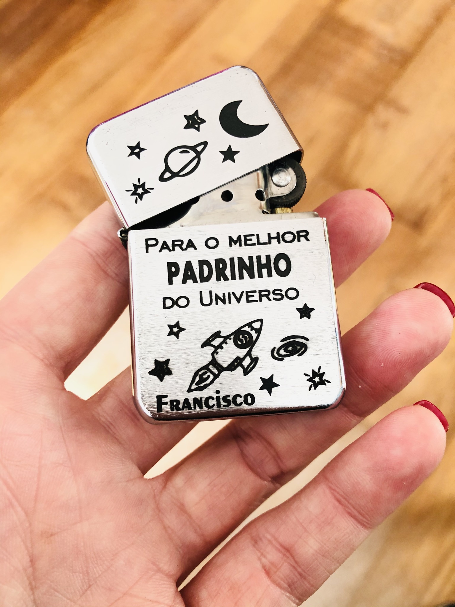 Isqueiro Recarregável Padrinho Personalizado
