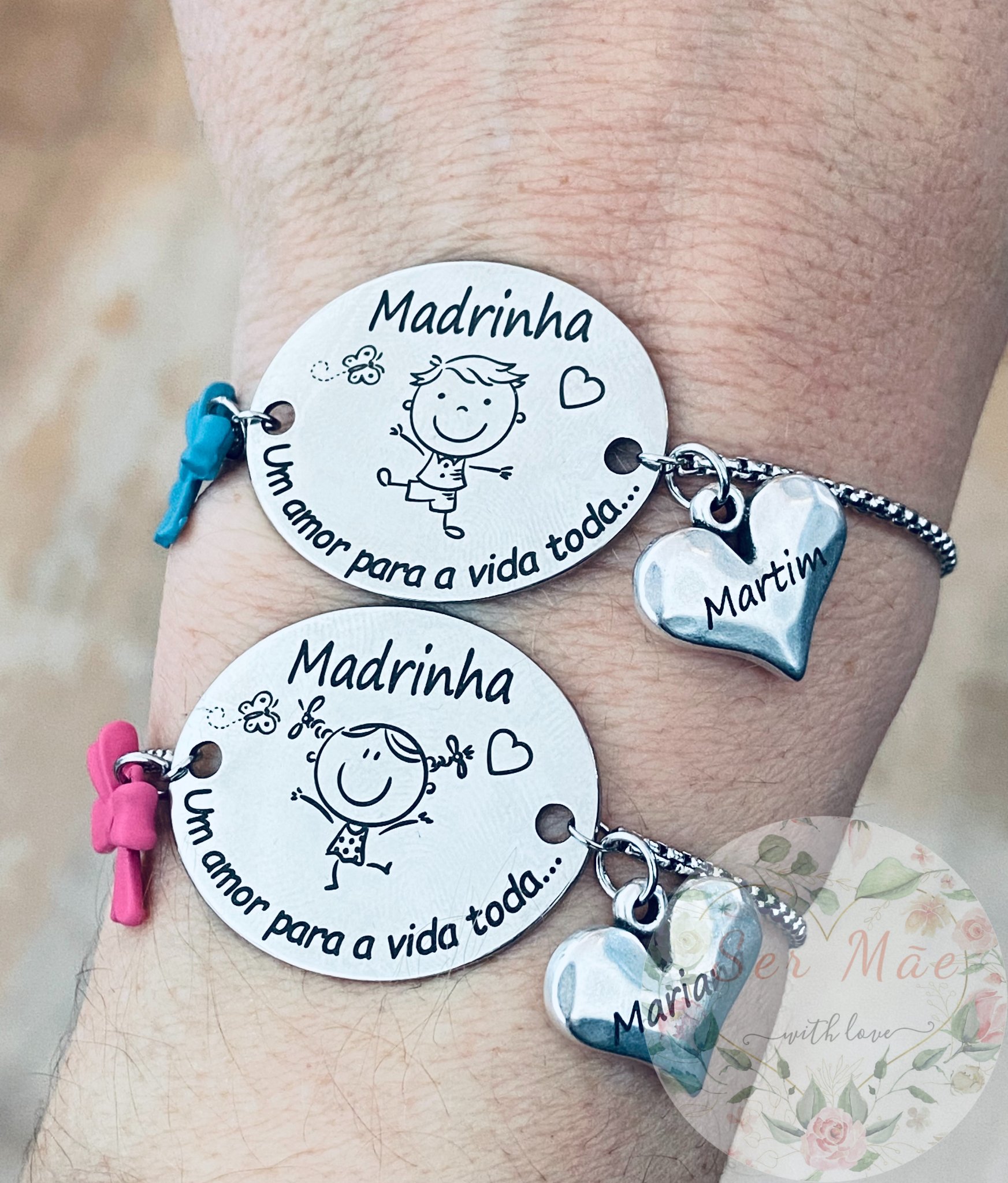 Pulseira Madrinha com medalha Oval