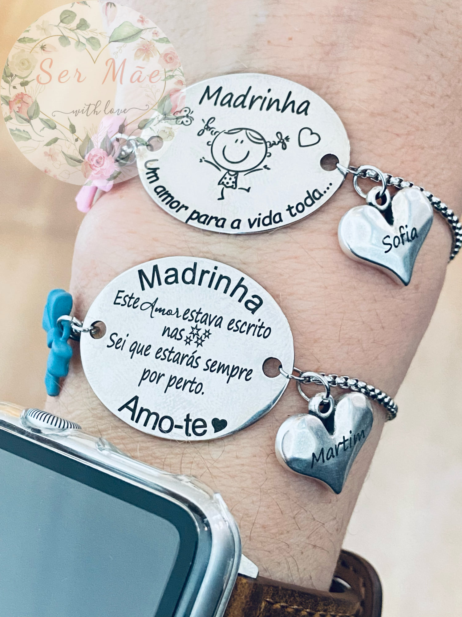 Pulseira Medalha Oval Madrinha
