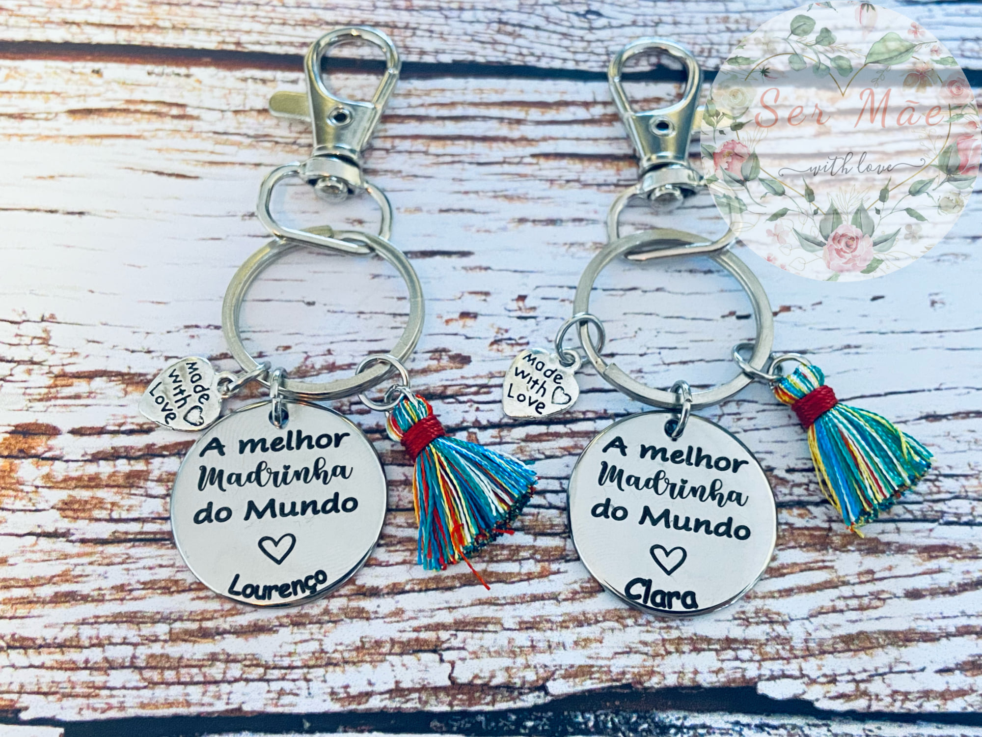 Porta-chaves "A Melhor Madrinha do Mundo"