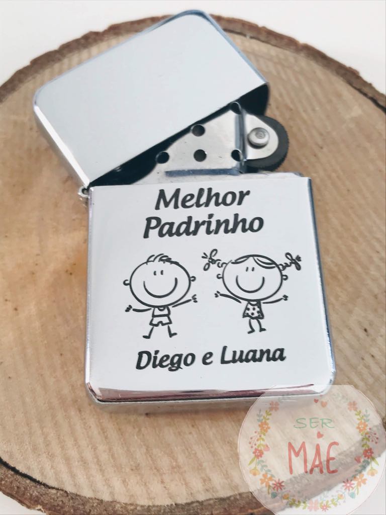 Isqueiro Recarregável Padrinho Personalizado