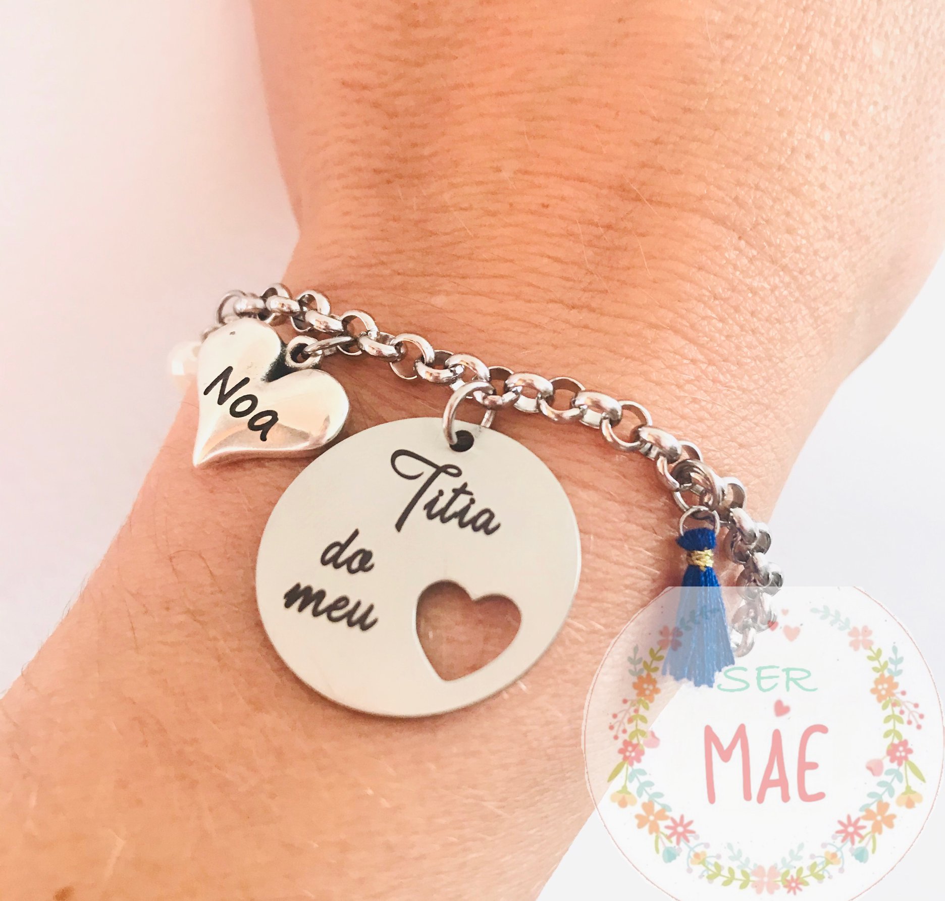 Pulseira "Titi Madrinha do coração"