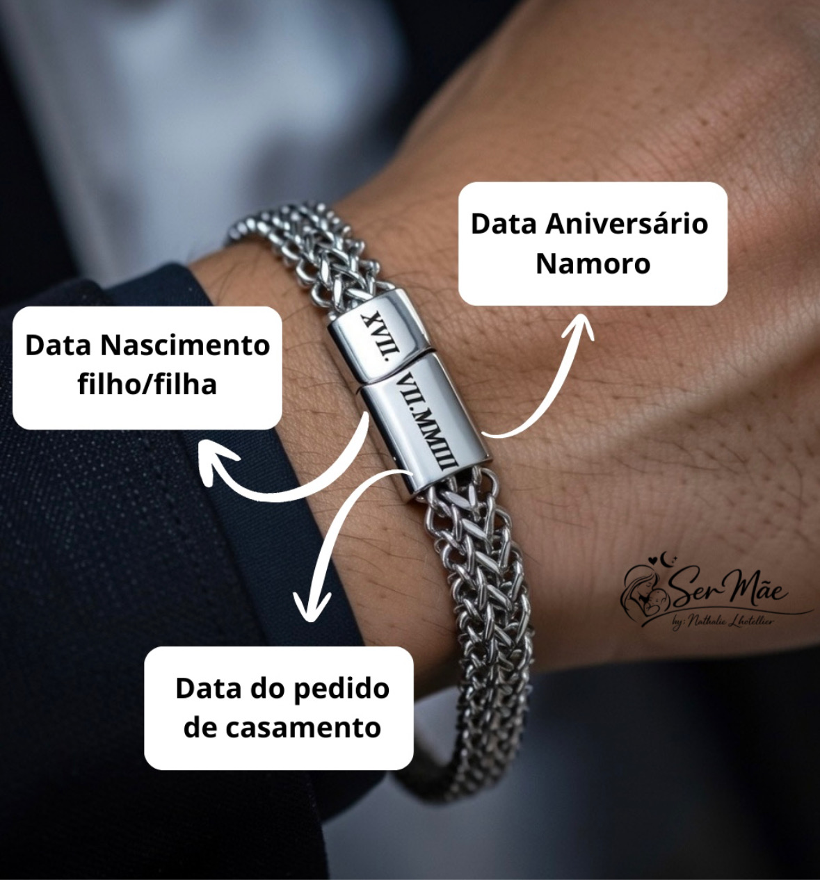 Pulseira aço com fecho personalizado