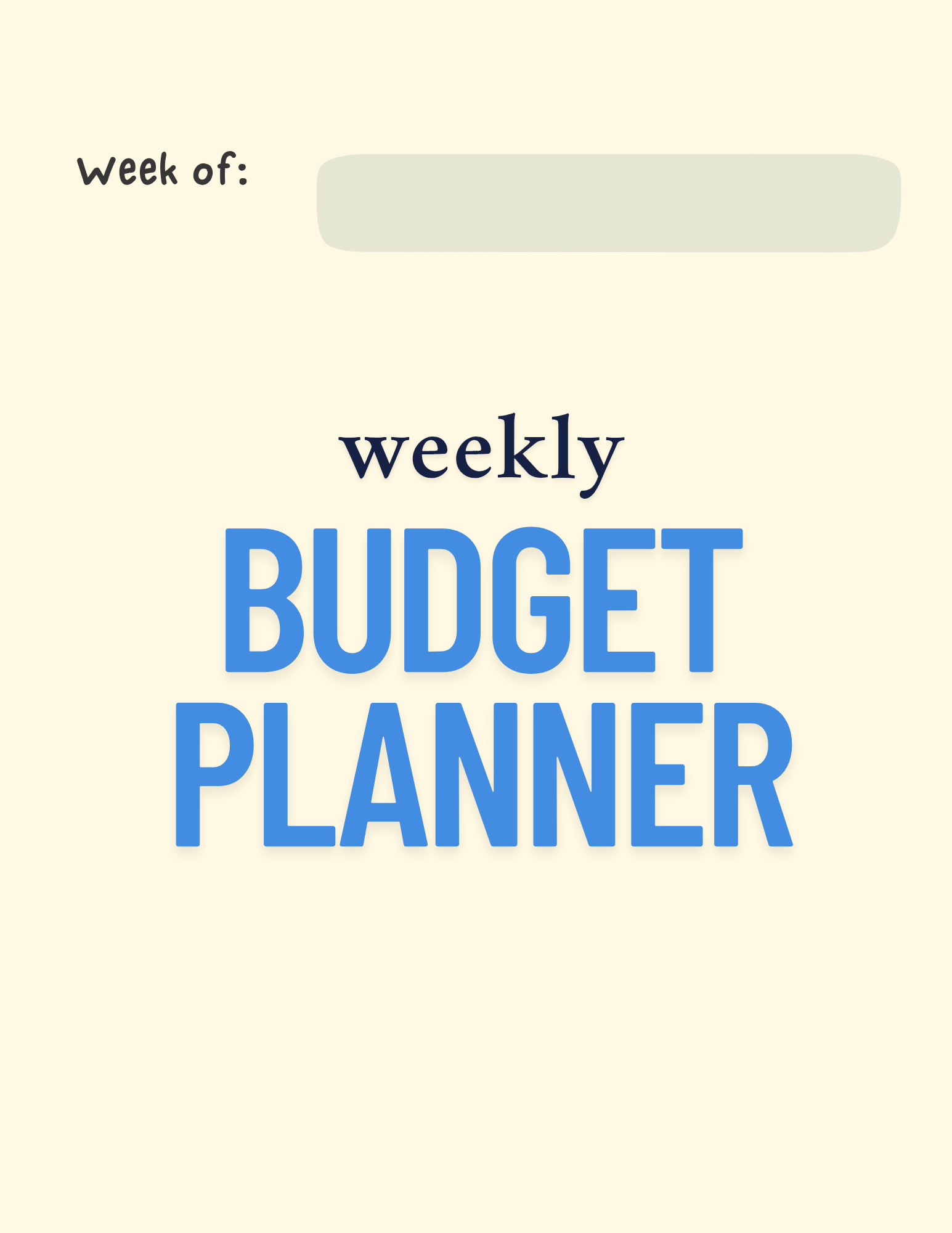 Weekly Digital Budget Planner