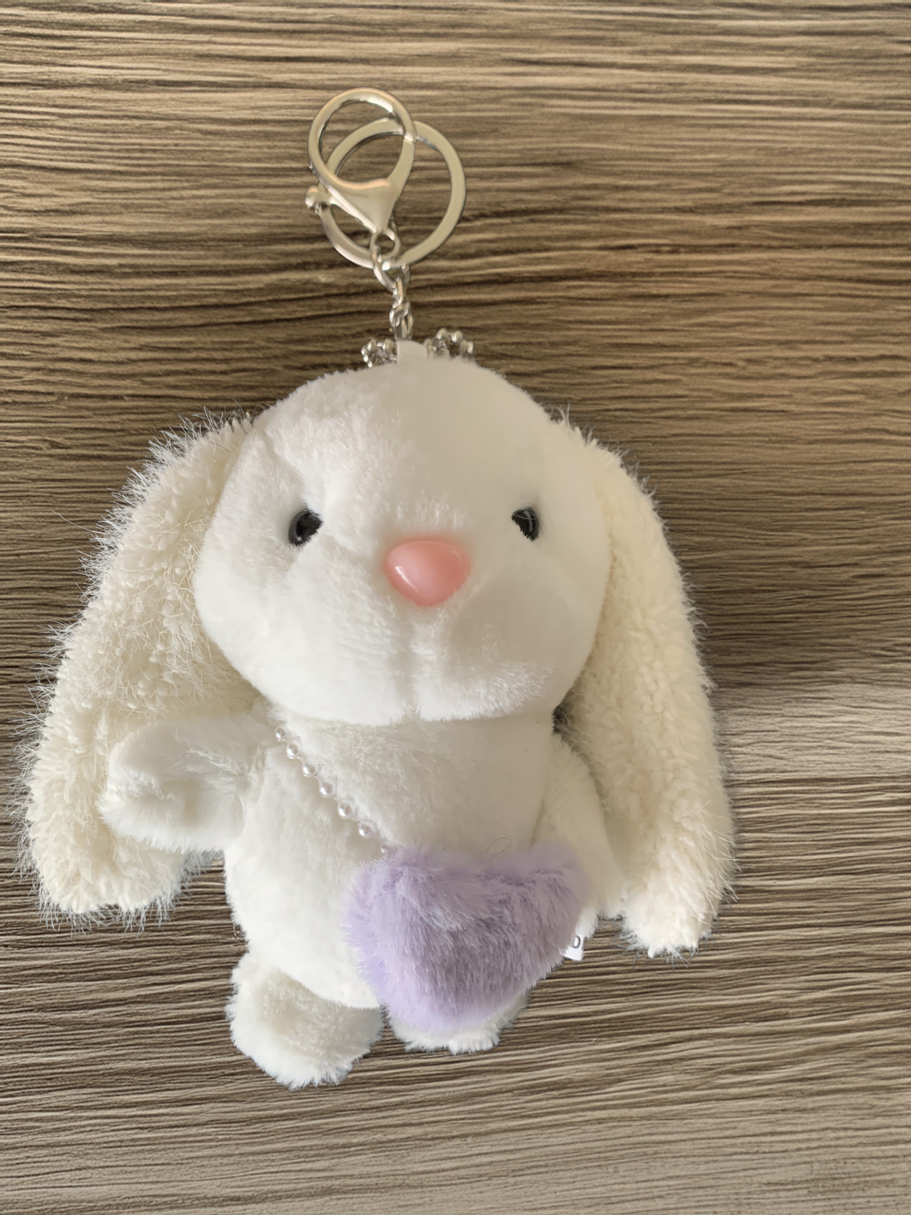 Mini Plush Keychains Long Ear Bunny with Shoulder Bag 