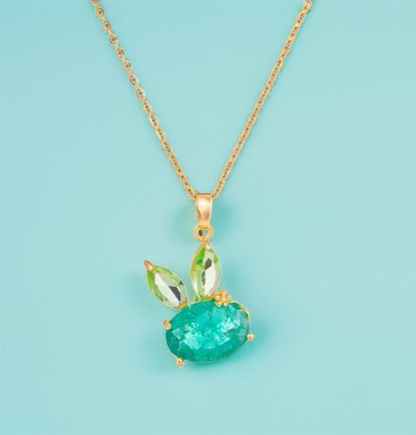 New Exquisite Colorful Zircon Rabbit Pendant, Stainless Steel Necklace