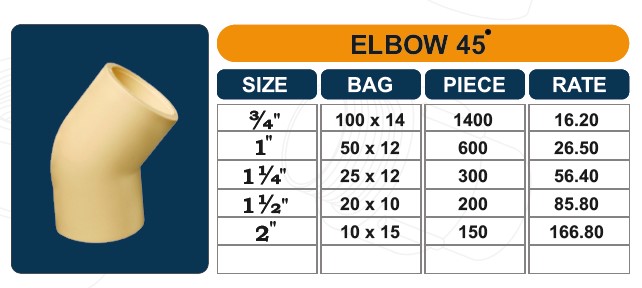 45-Degree Elbow Pipe Fitting