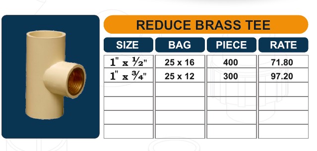 Reduce Brass Tee