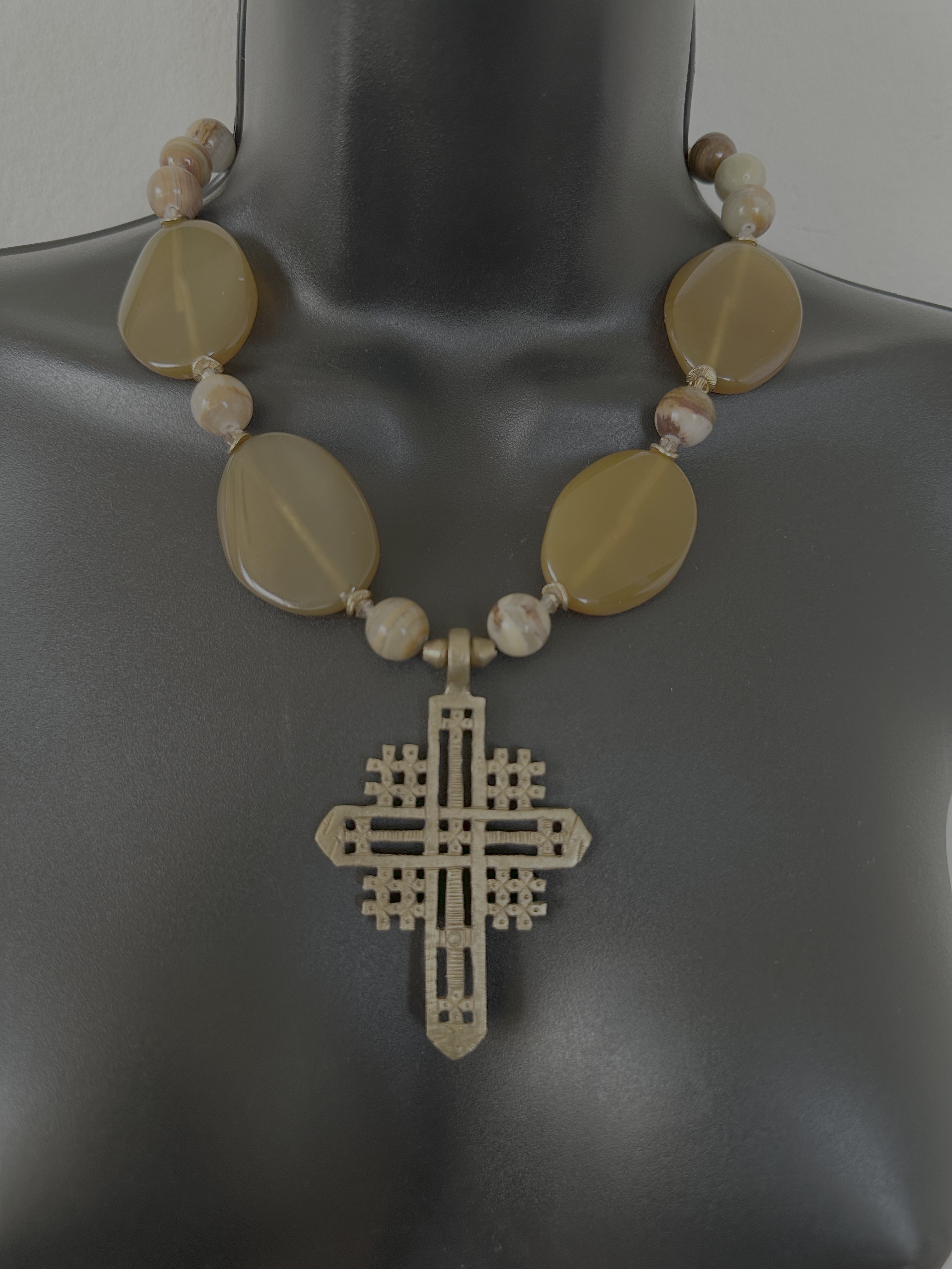 Handcrafted Agate stone & coptic dross