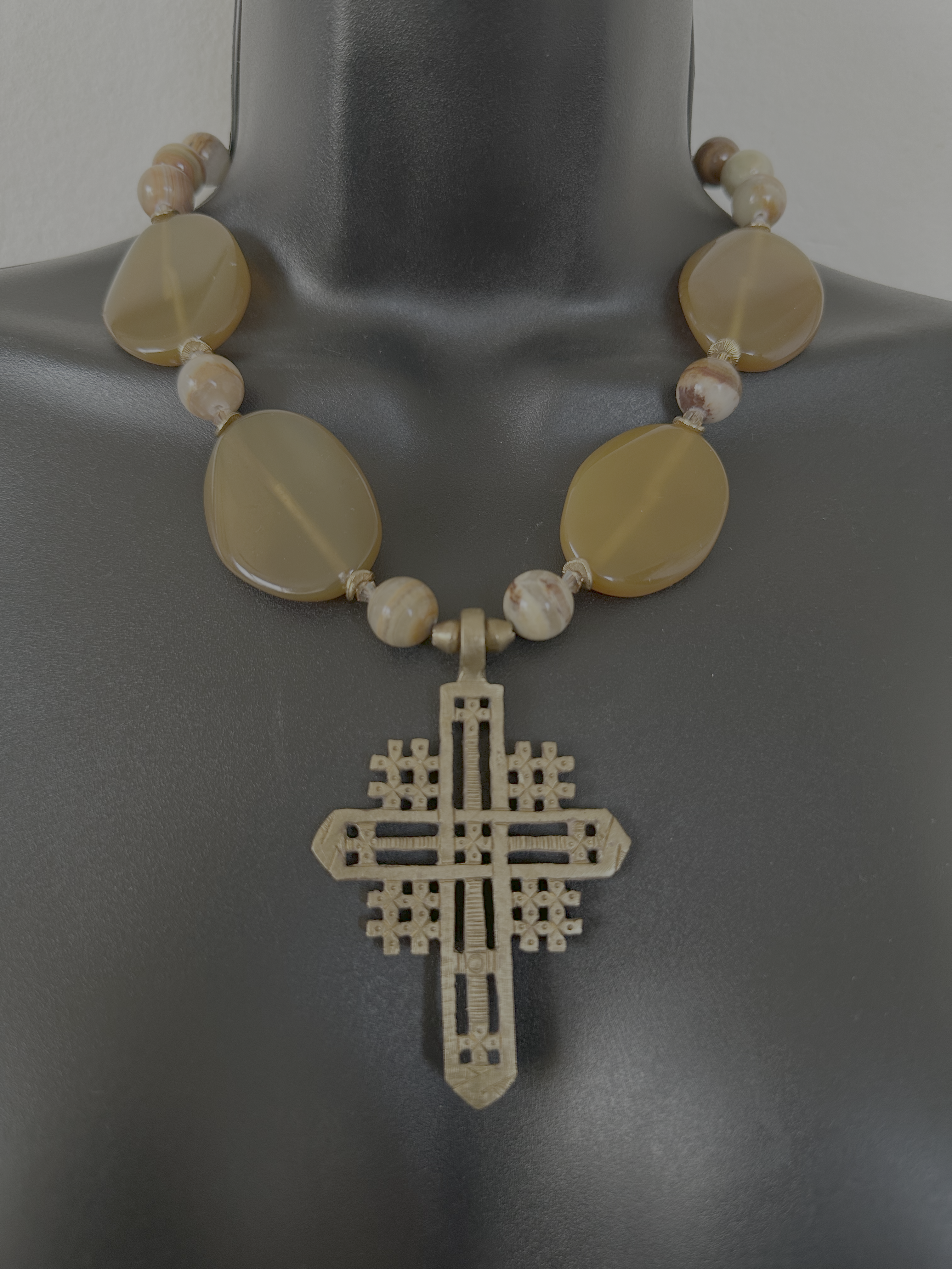 Handcrafted Agate stone & coptic dross