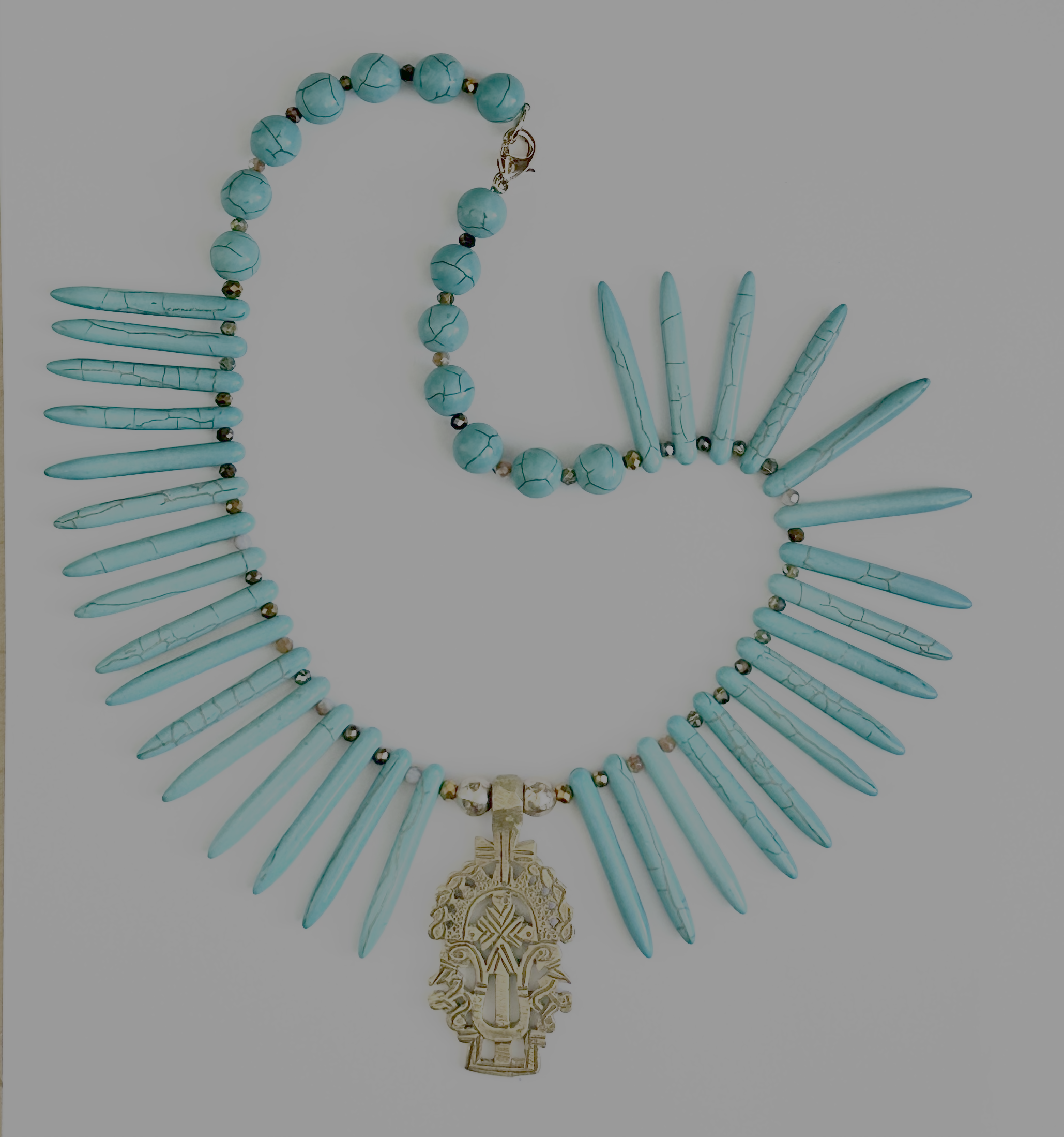 Turquoise Howlite Spike Necklace