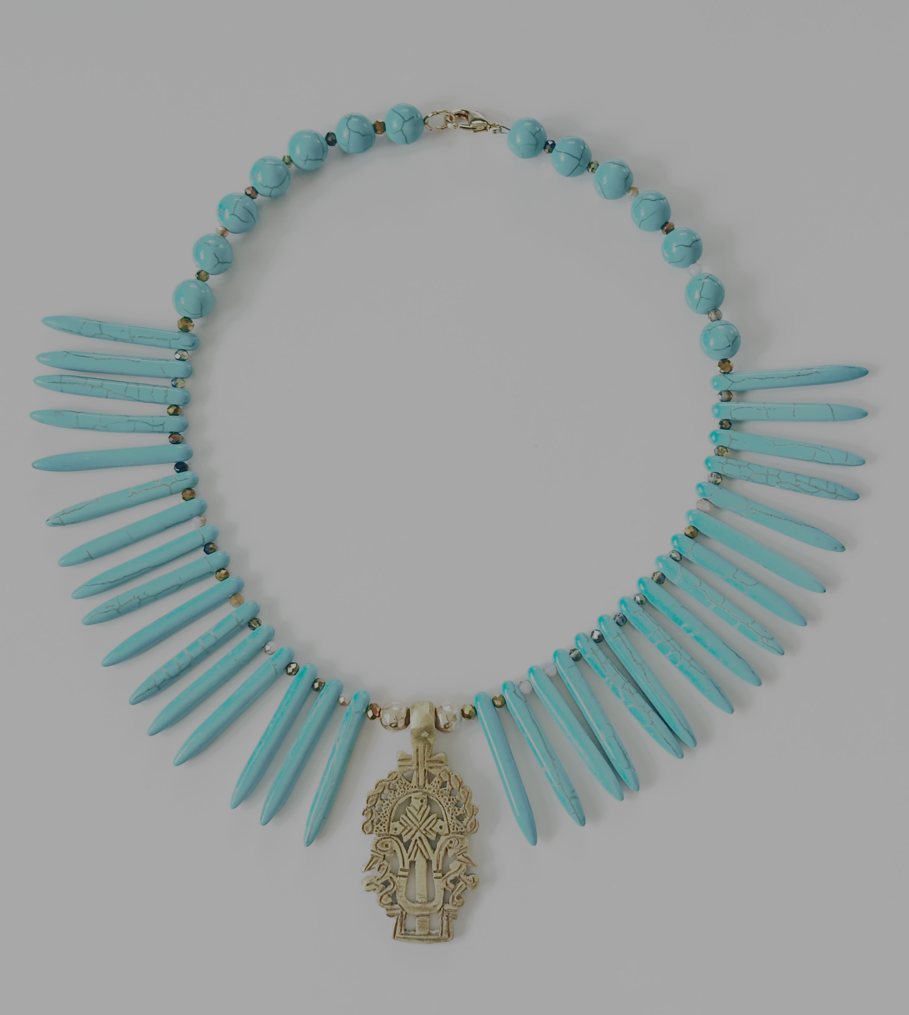 Turquoise Howlite Spike Necklace