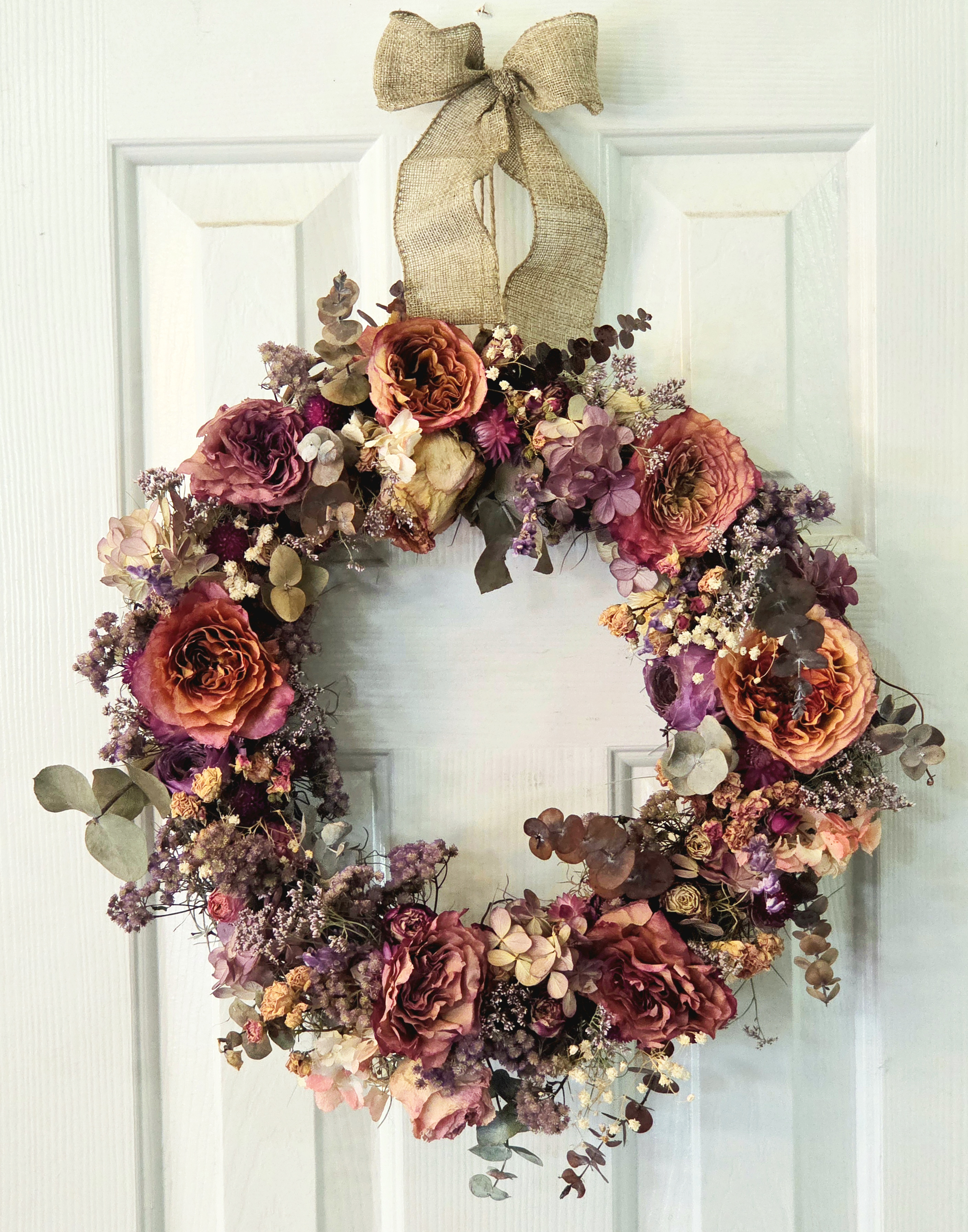 Dried Floral Everlasting Rose Wreath G