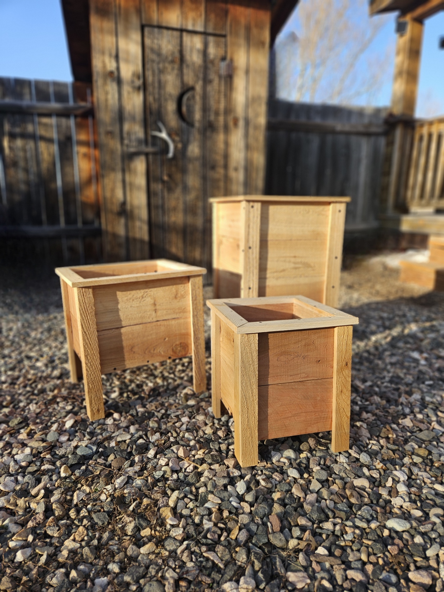 Square Wooden Planter Boxes