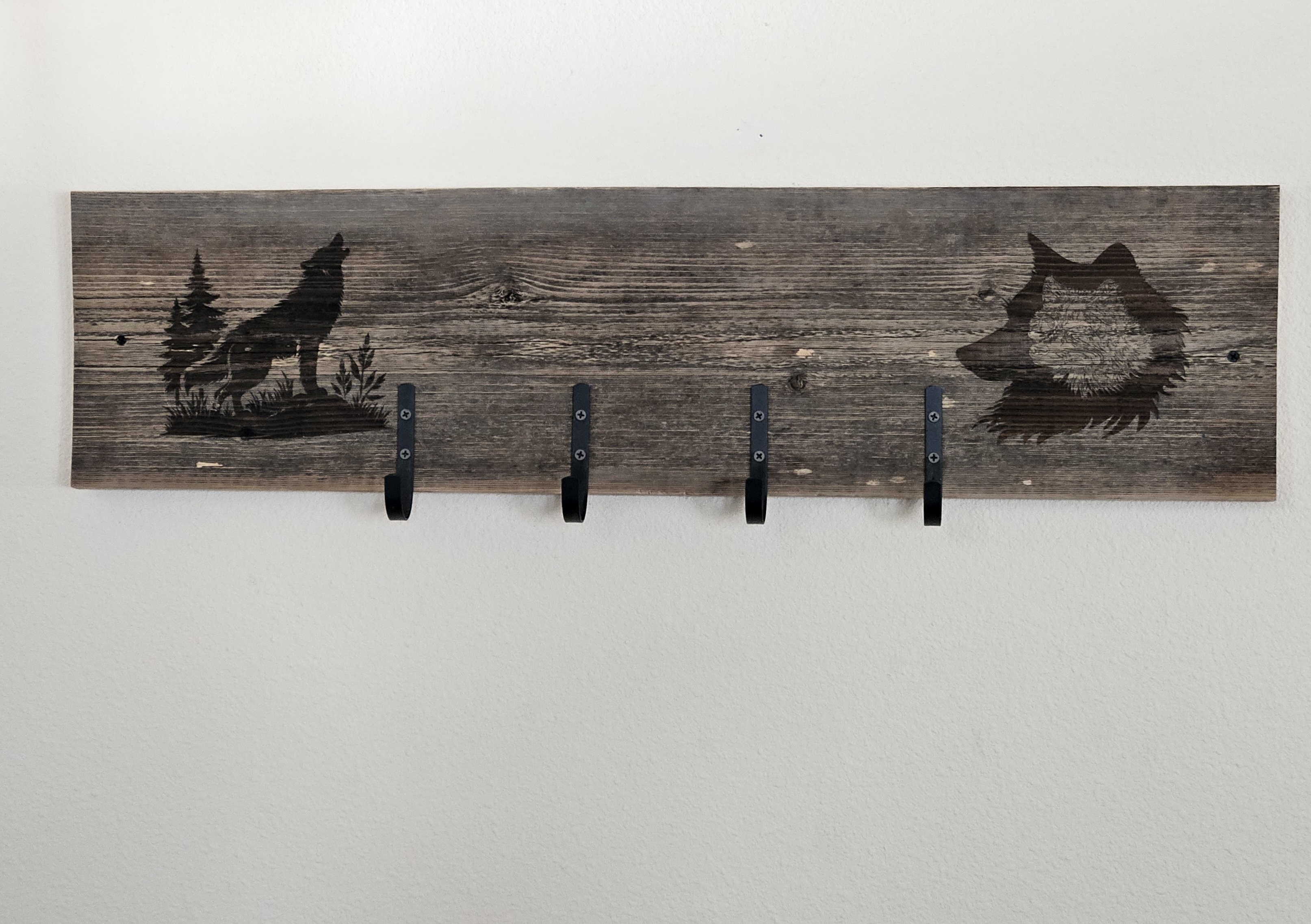 Rustic Wooden Wall Hook Rack