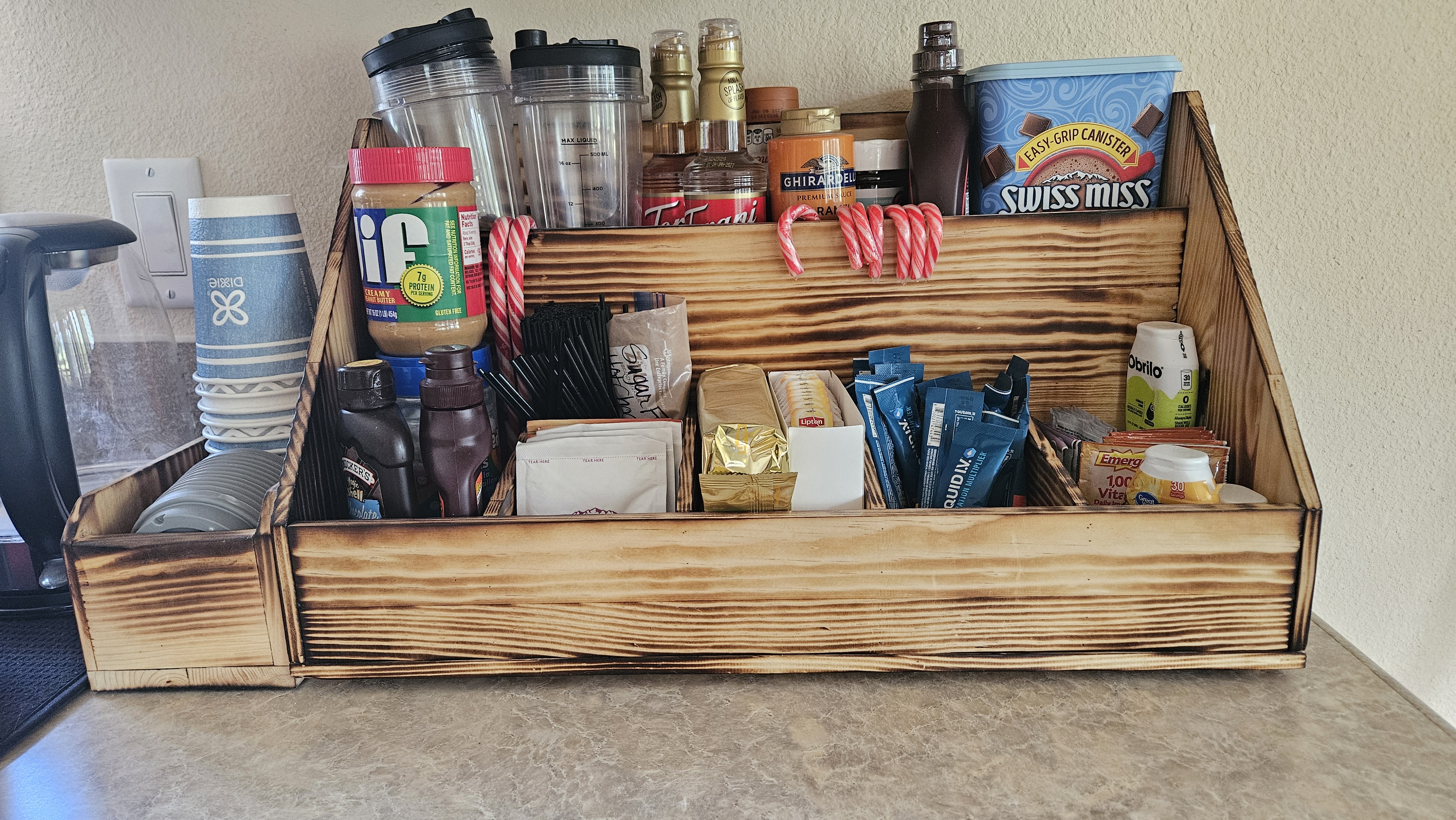 Rustic Coffee and Beverage Station Organizer