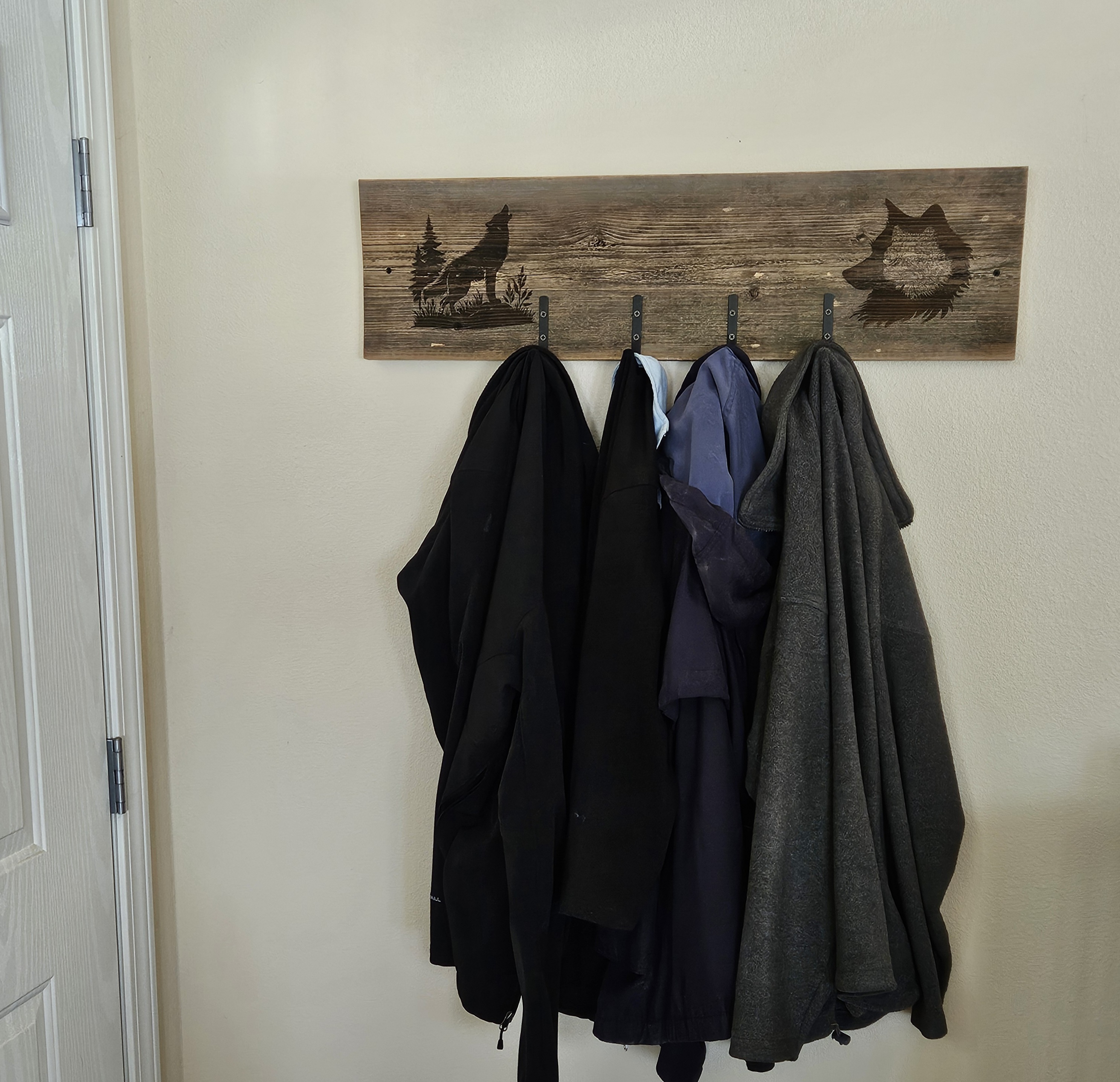 Rustic Wooden Wall Hook Rack