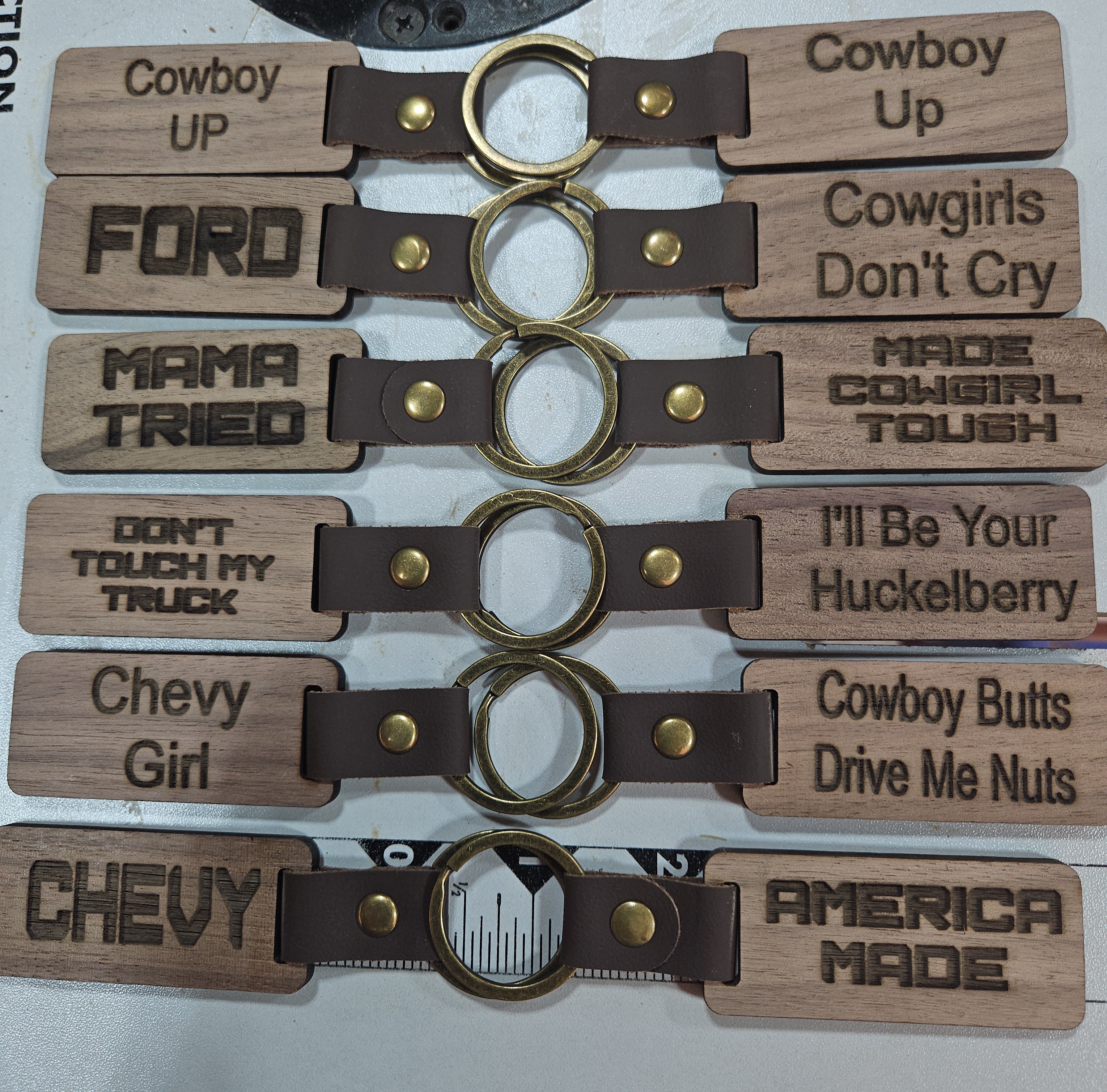 Laser-Engraved Wooden Keychains