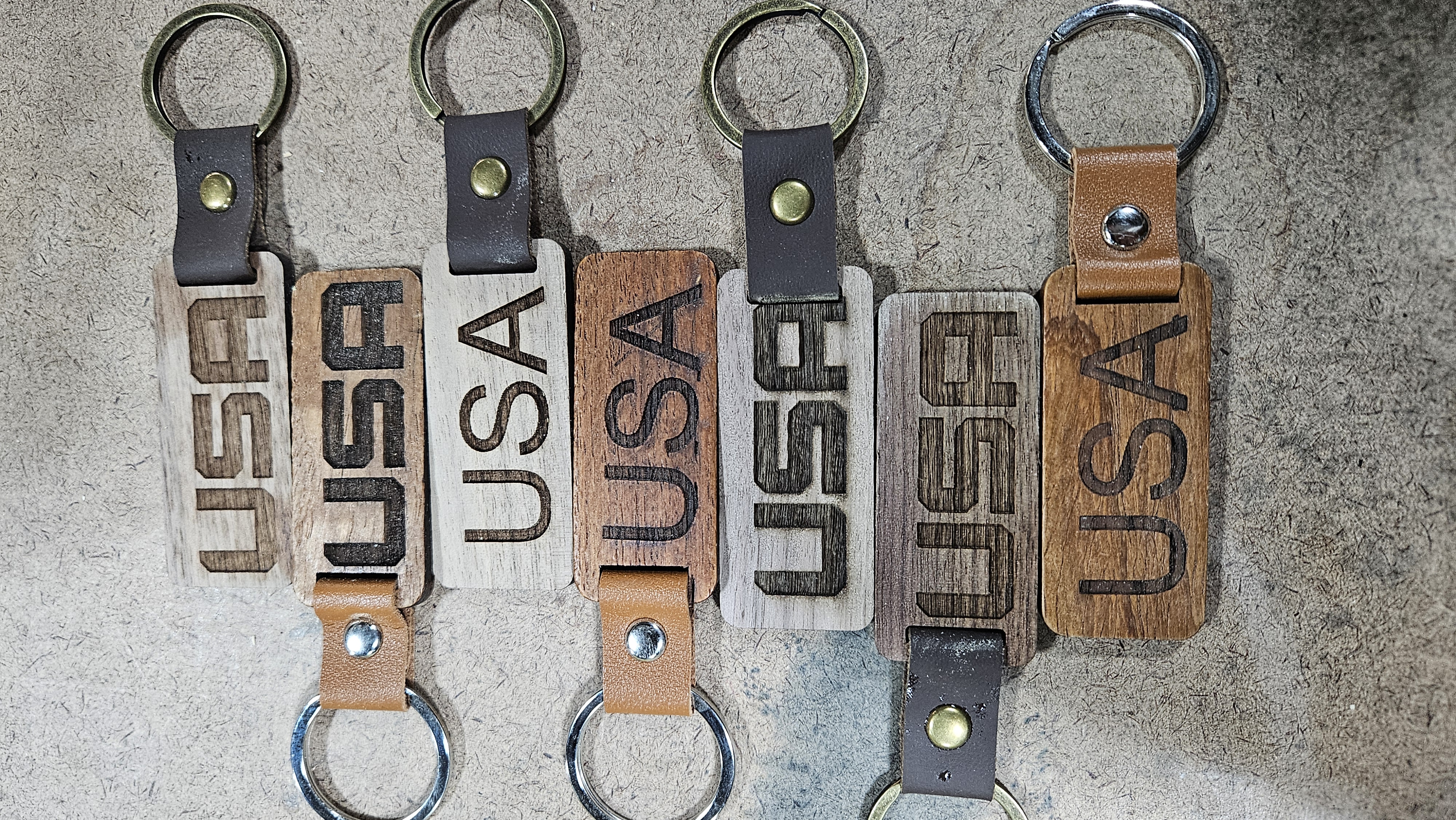 Laser-Engraved Wooden Keychains