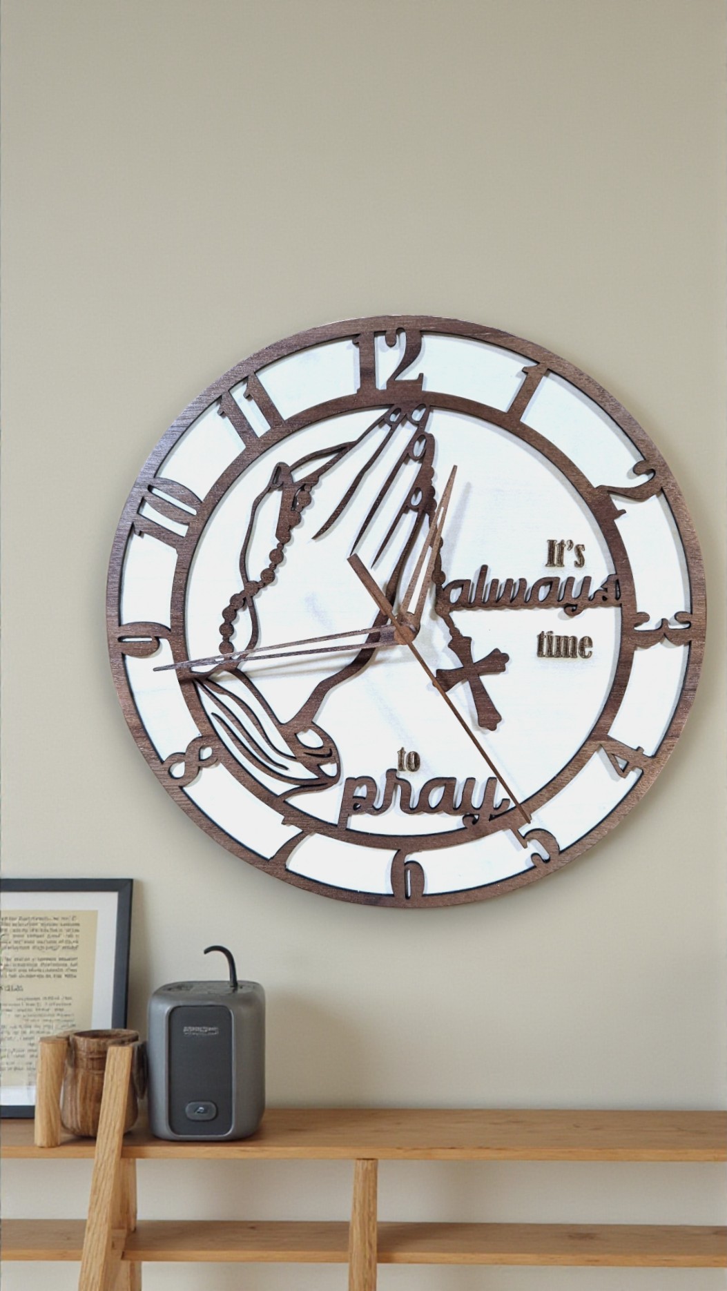 Praying Hands Wall Clock