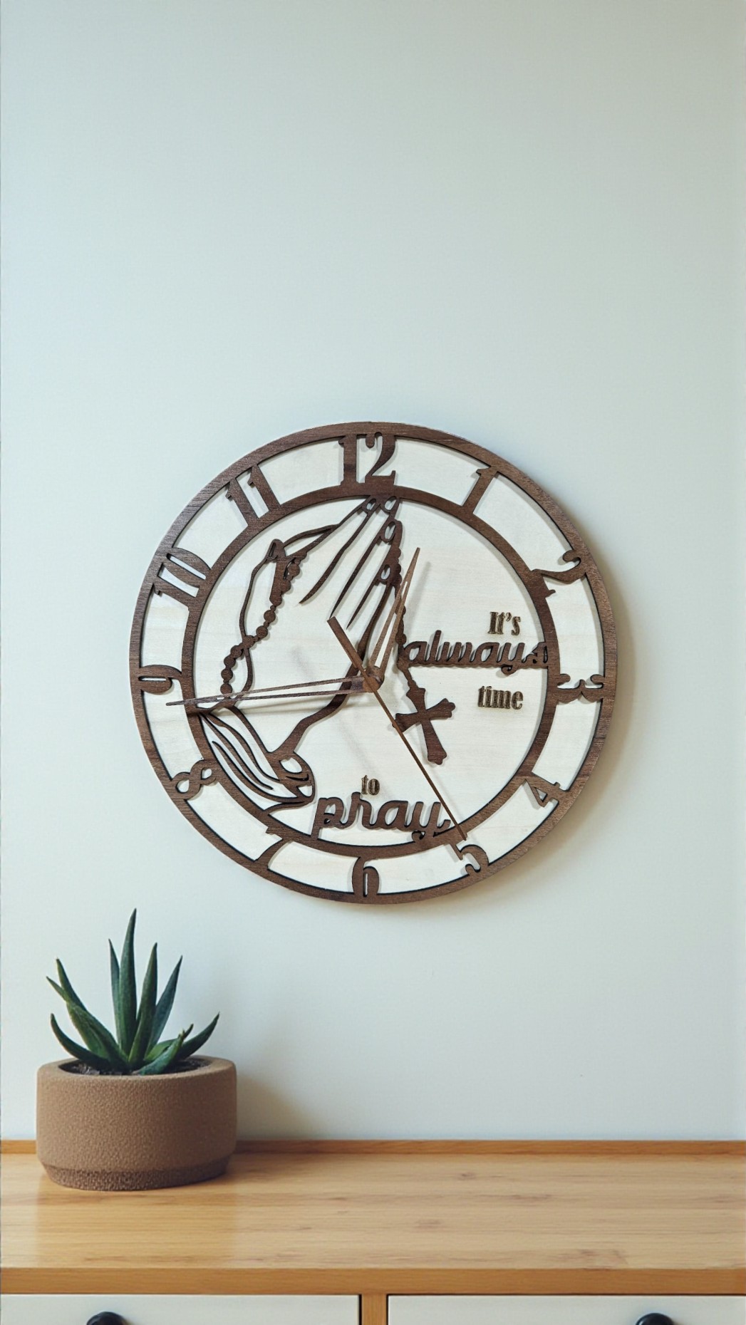Praying Hands Wall Clock