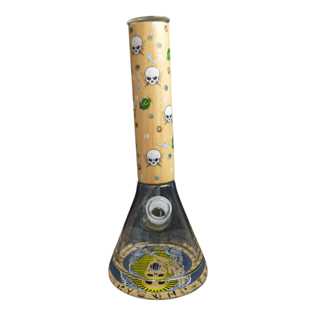 Bong grande de vidrio - Diseño Calaveras Egipcias