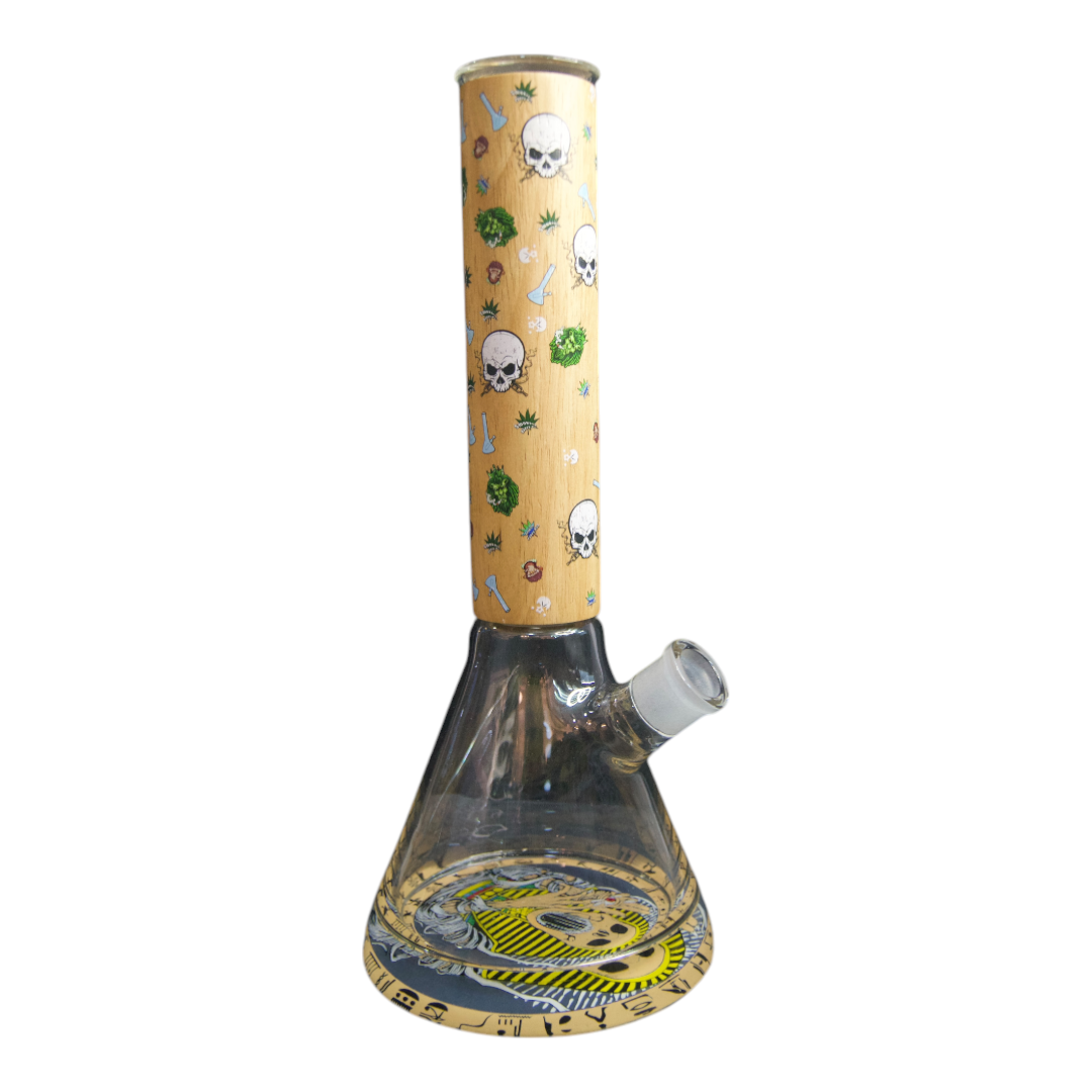 Bong grande de vidrio - Diseño Calaveras Egipcias
