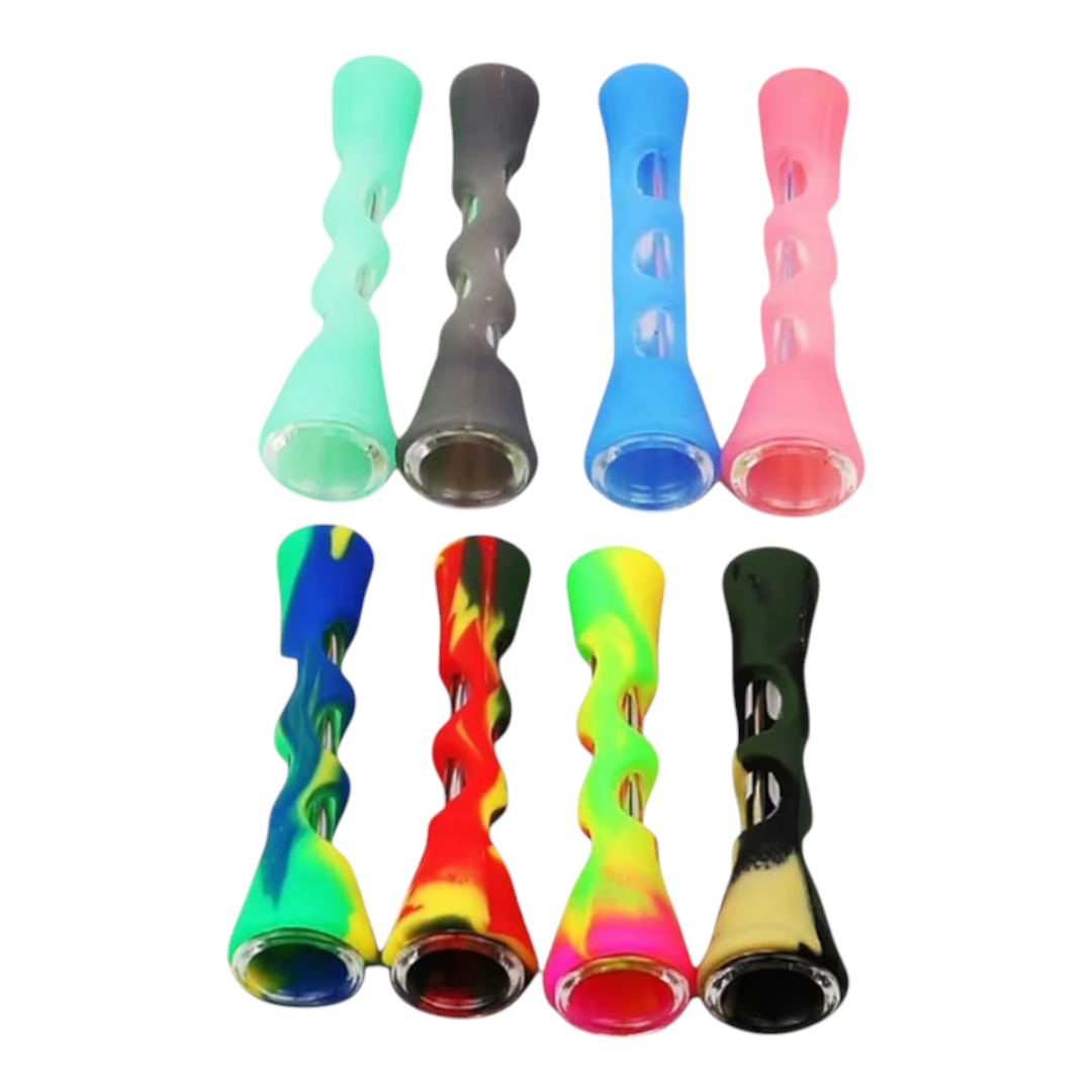  Pipa Mediana de Vidrio con Silicona – Estilo y Durabilidad