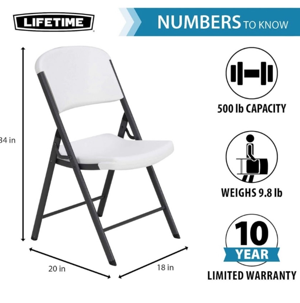 Lifetime White Folding Chair