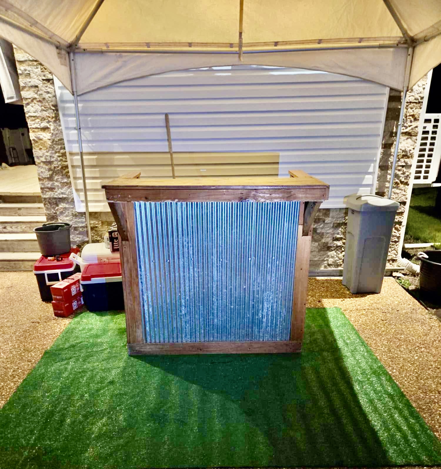 Rustic Corrugated Metal Bar
