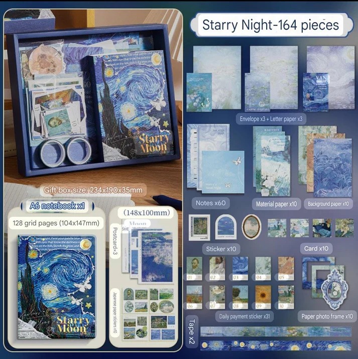 Starry Night Diary & Sticker Set