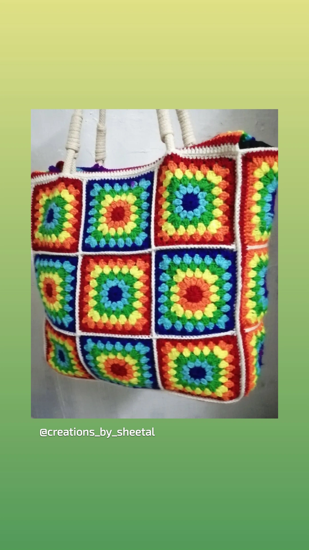Crocheted Rainbow Handbag