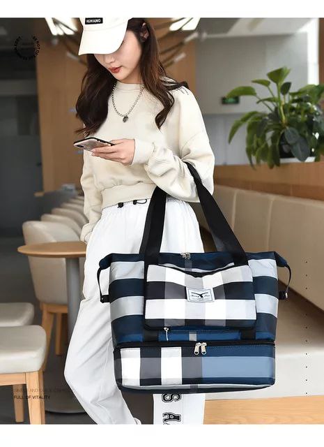 Stylish Plaid Tote Bag