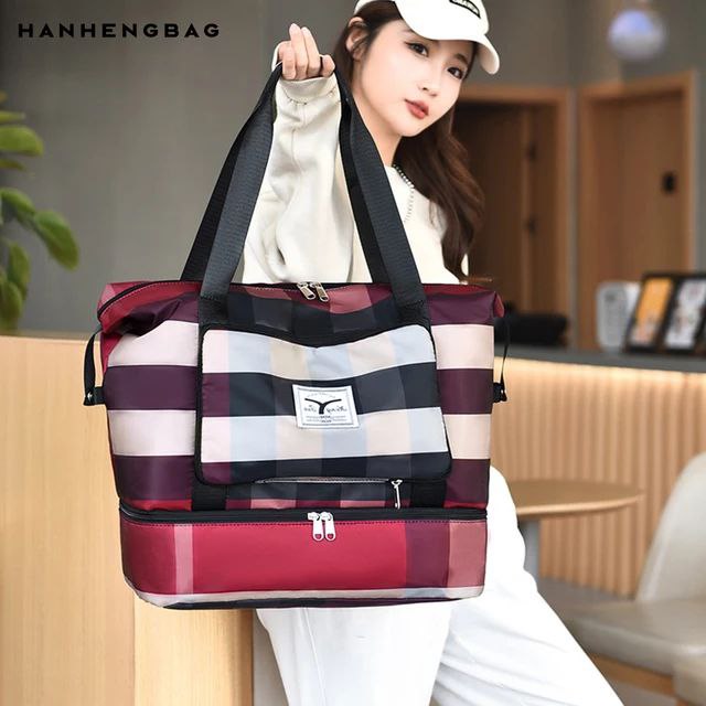 Stylish Plaid Tote Bag