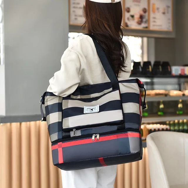 Stylish Plaid Tote Bag