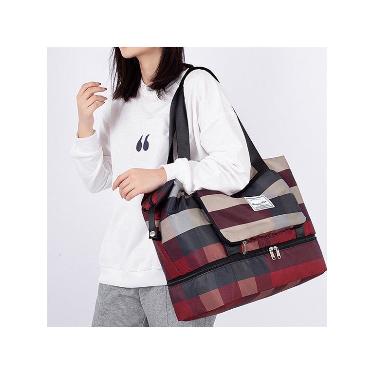 Stylish Plaid Tote Bag