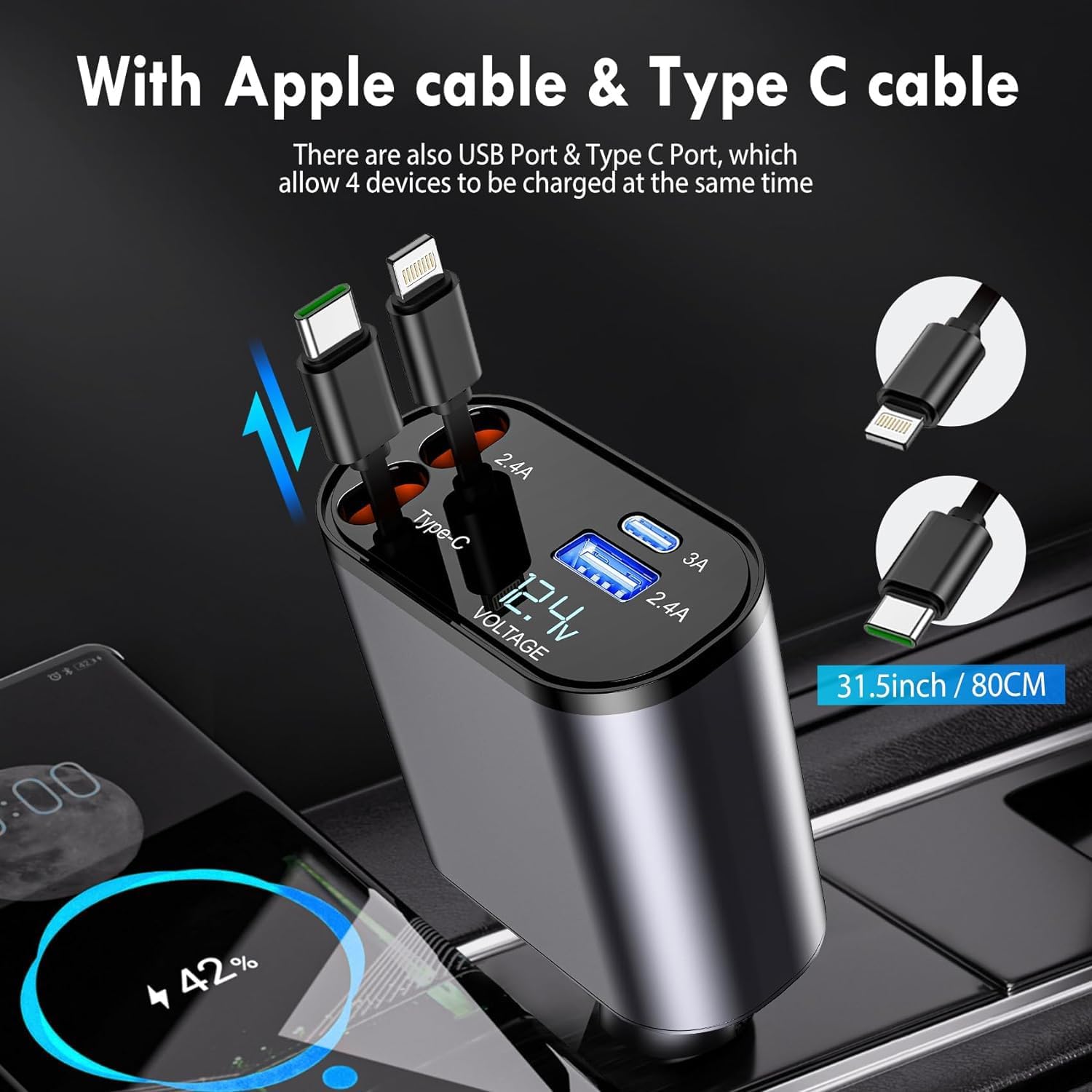 Car Ambient Star Projector & Charger