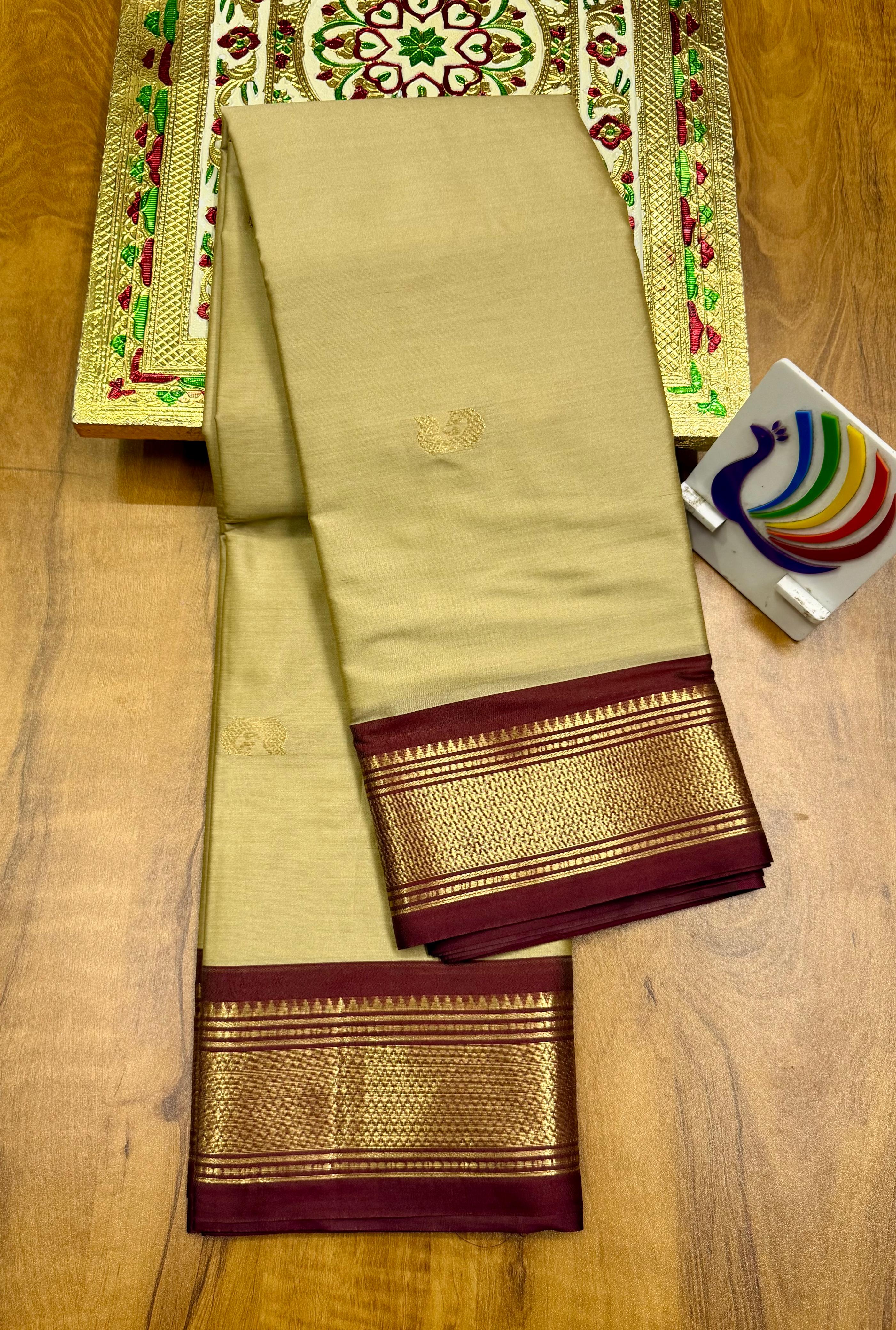 Semi Paithani saree light colours