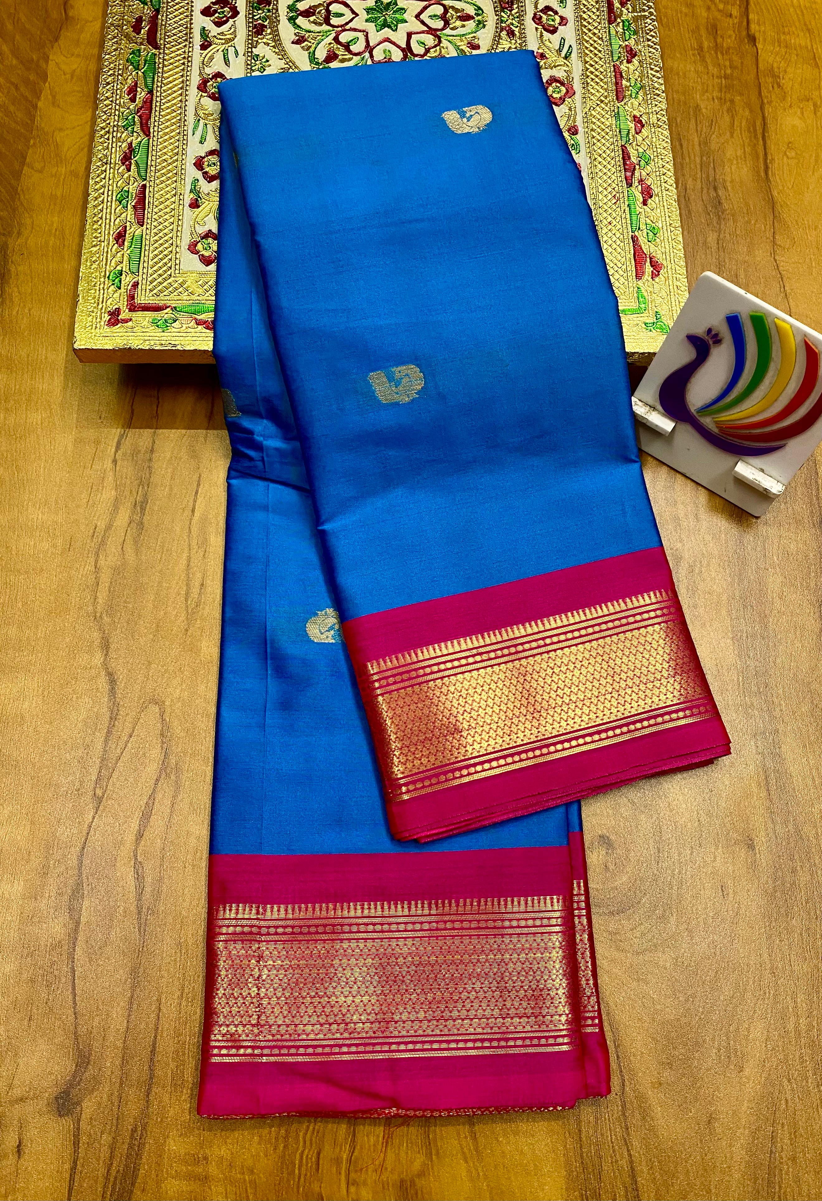 Semi Paithani saree Blue & black