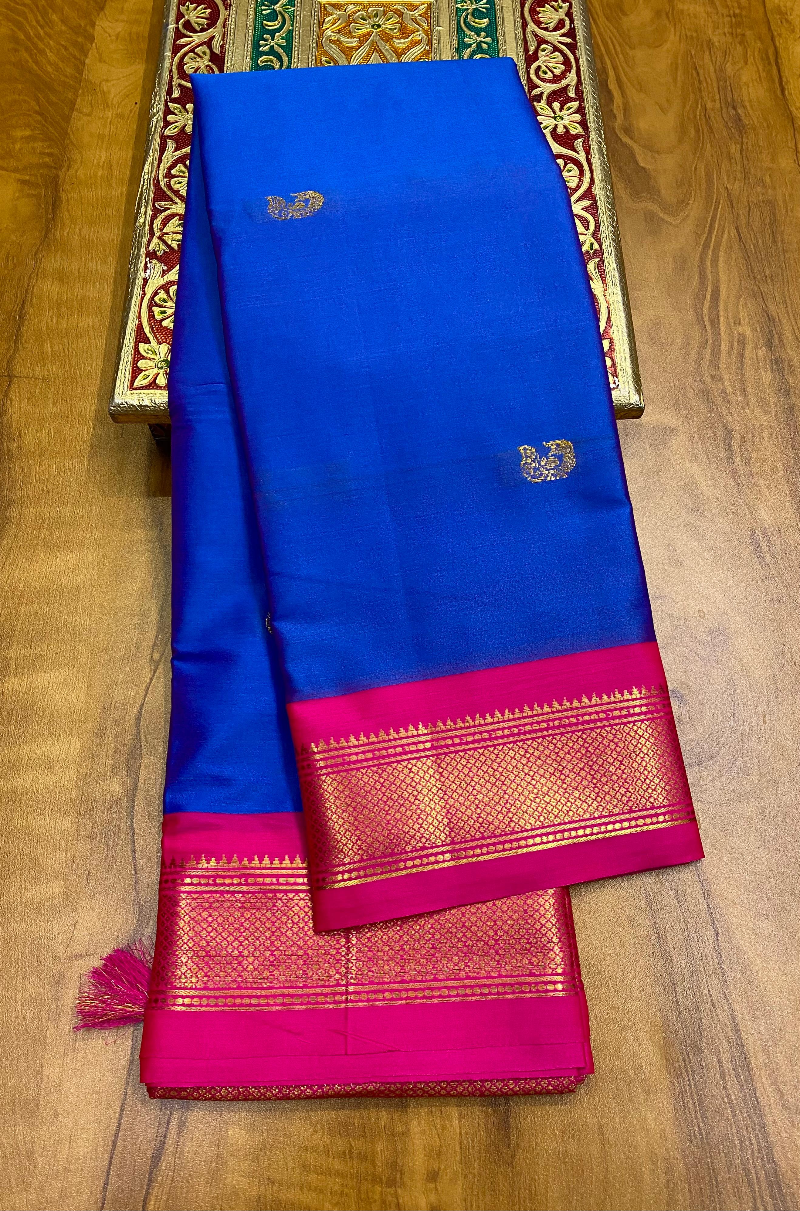Semi Paithani saree Blue & black