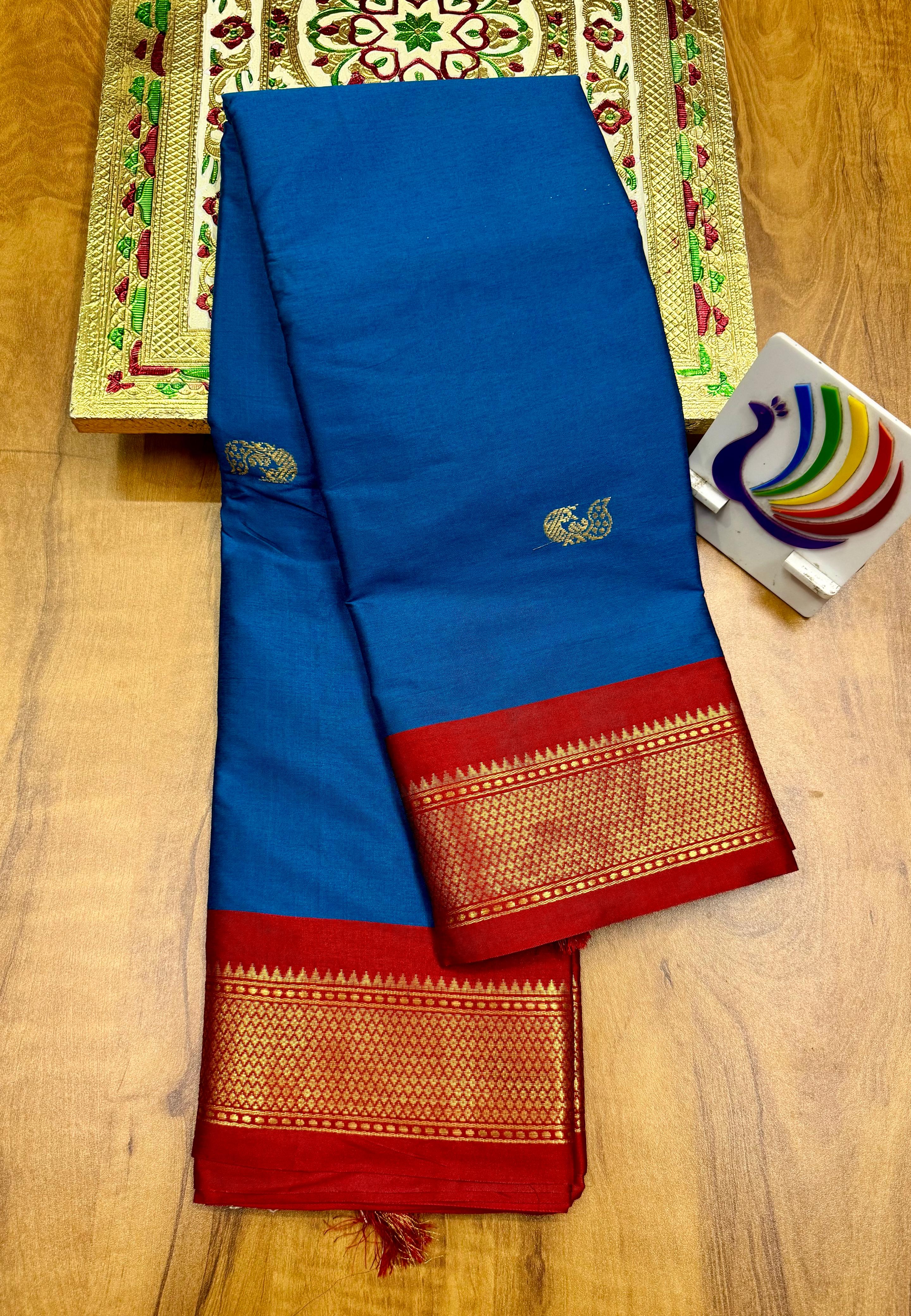 Semi Paithani saree Blue & black