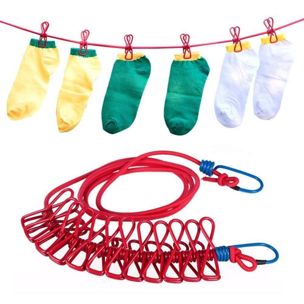 Portable Clothesline with Clips