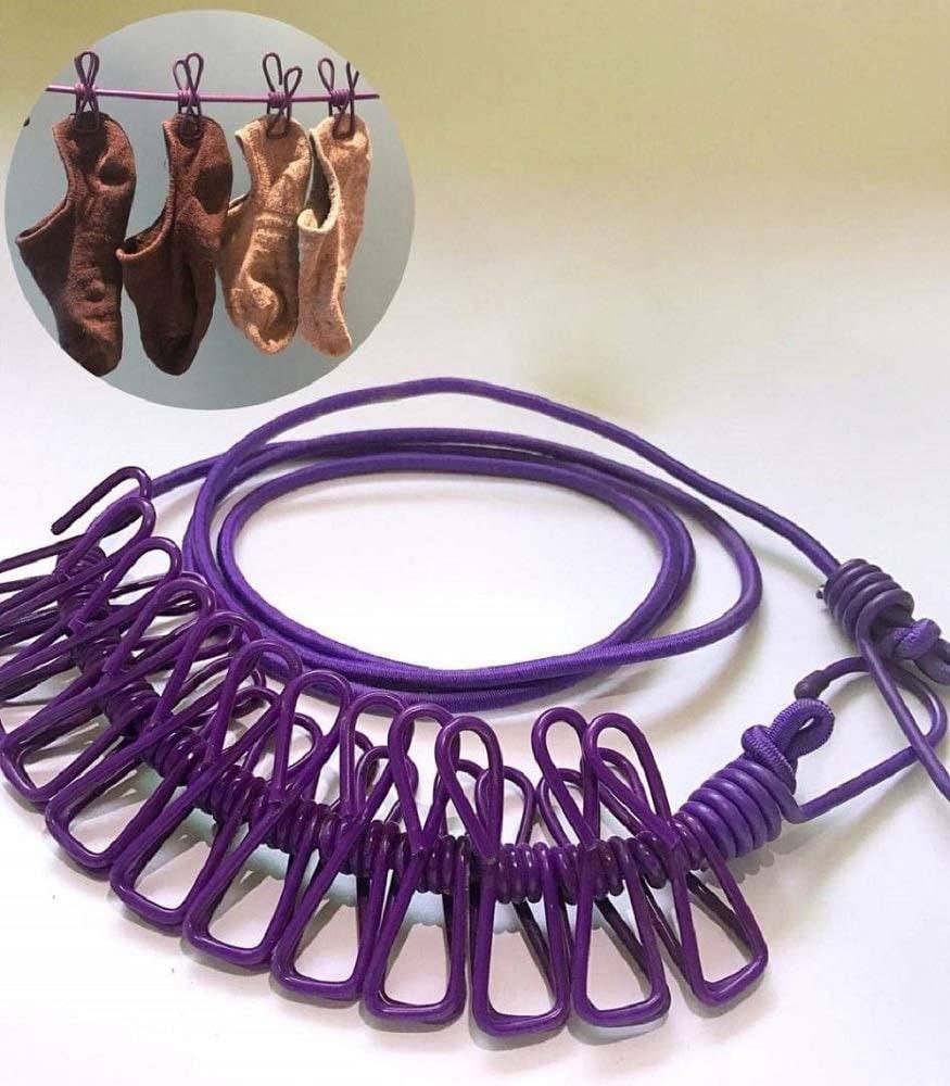 Portable Clothesline with Clips