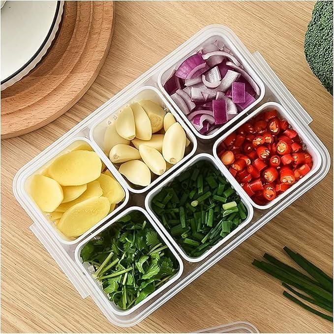 Multipurpose Storage Box With Lid and 6 Compartments 